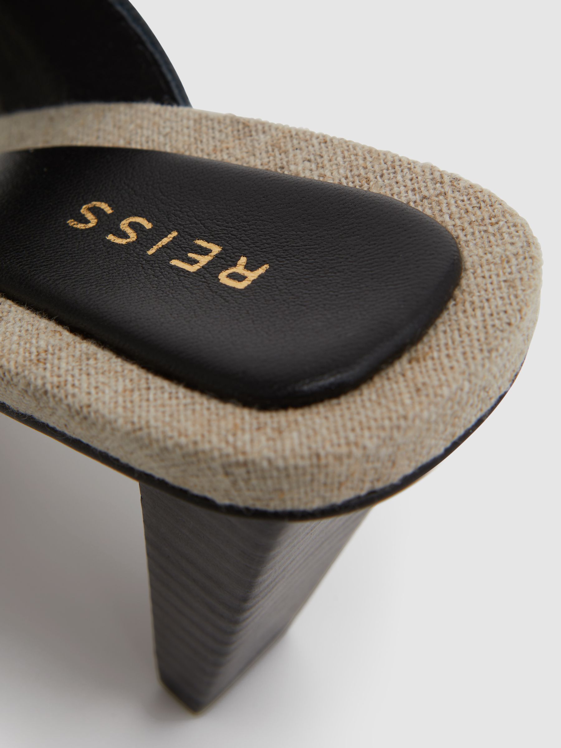 Leather Strap Heeled Mules in Black - Image 5 of 5