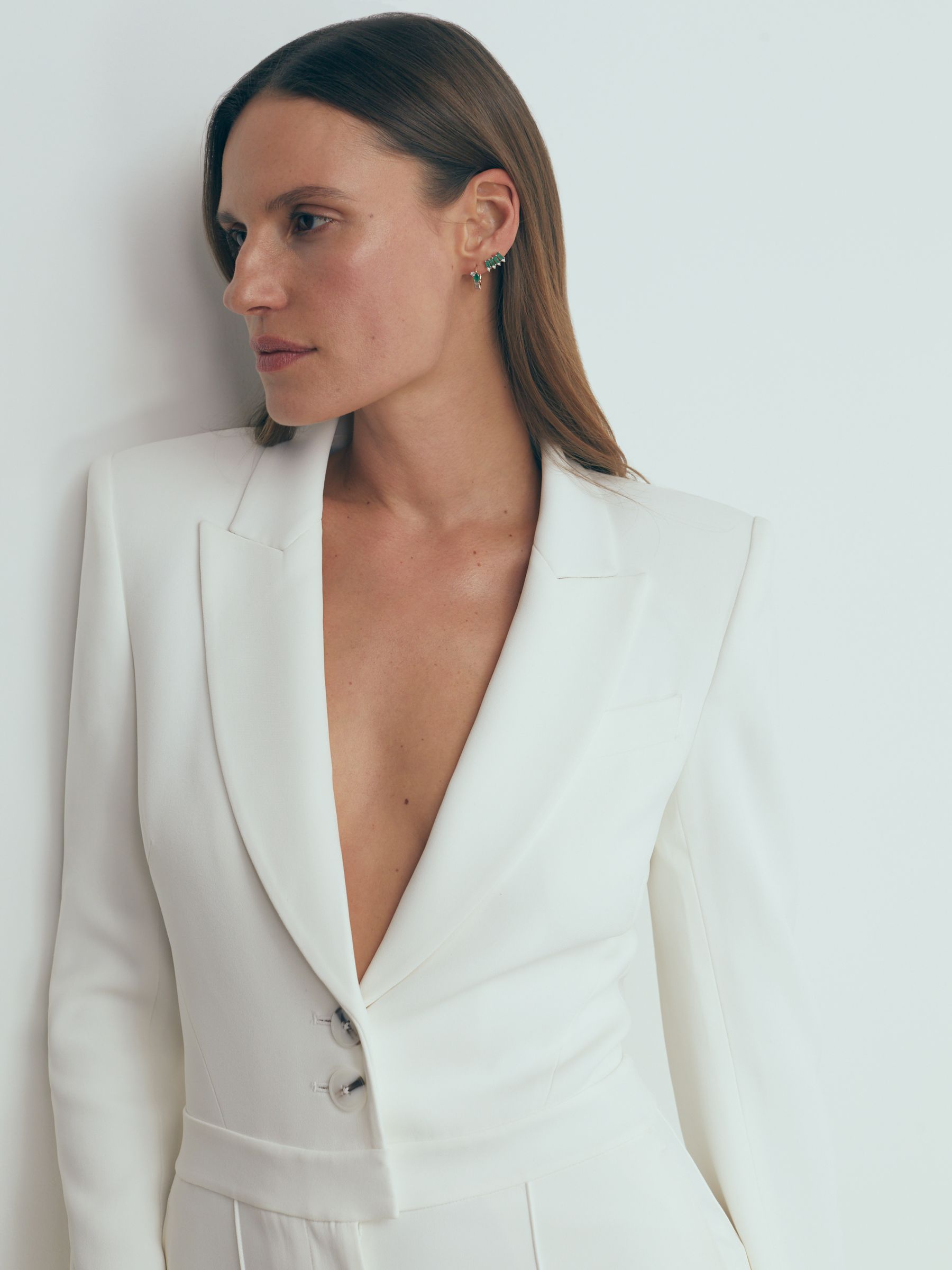 Atelier Italian Tux Jumpsuit in Ivory - Image 3 of 6