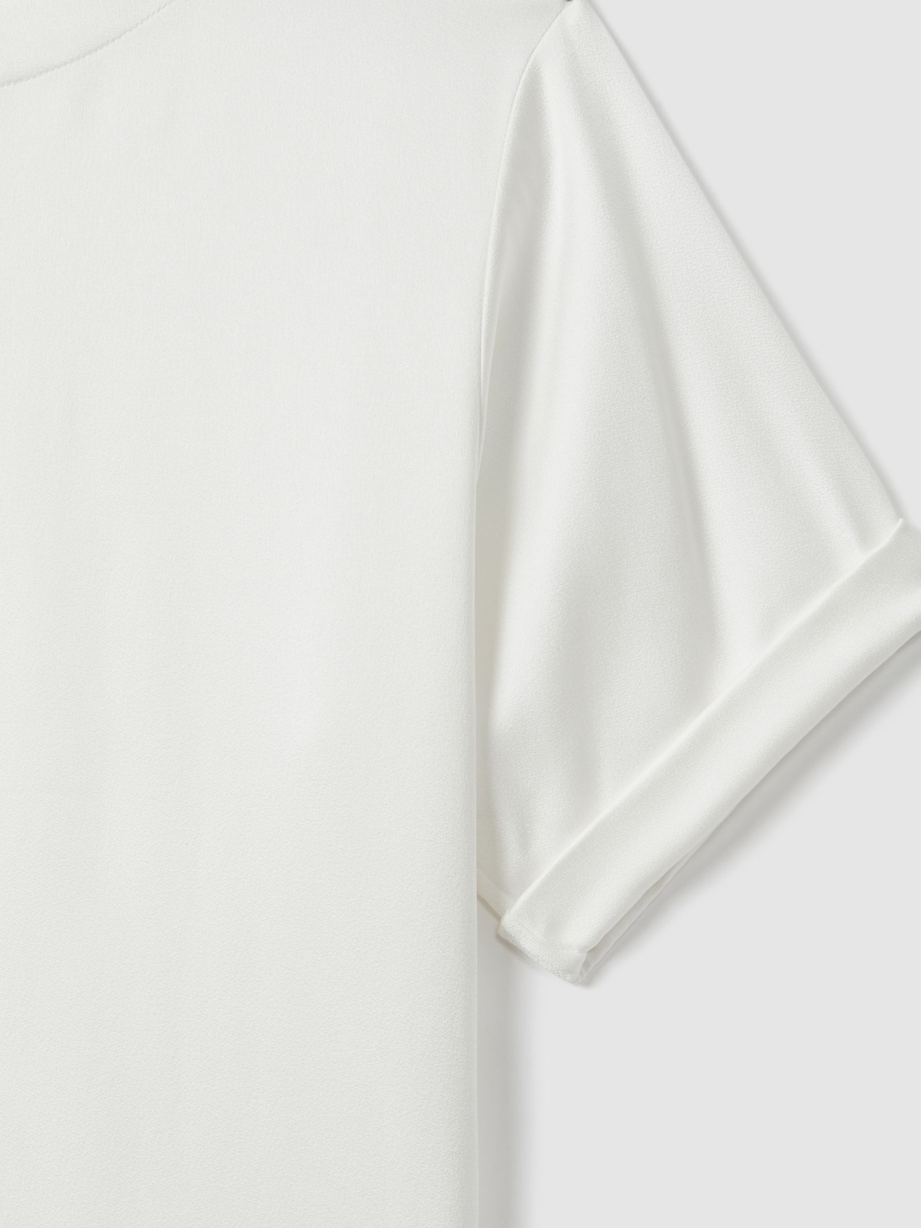 Atelier Satin Crew Neck Blouse in Ivory - Image 5 of 5