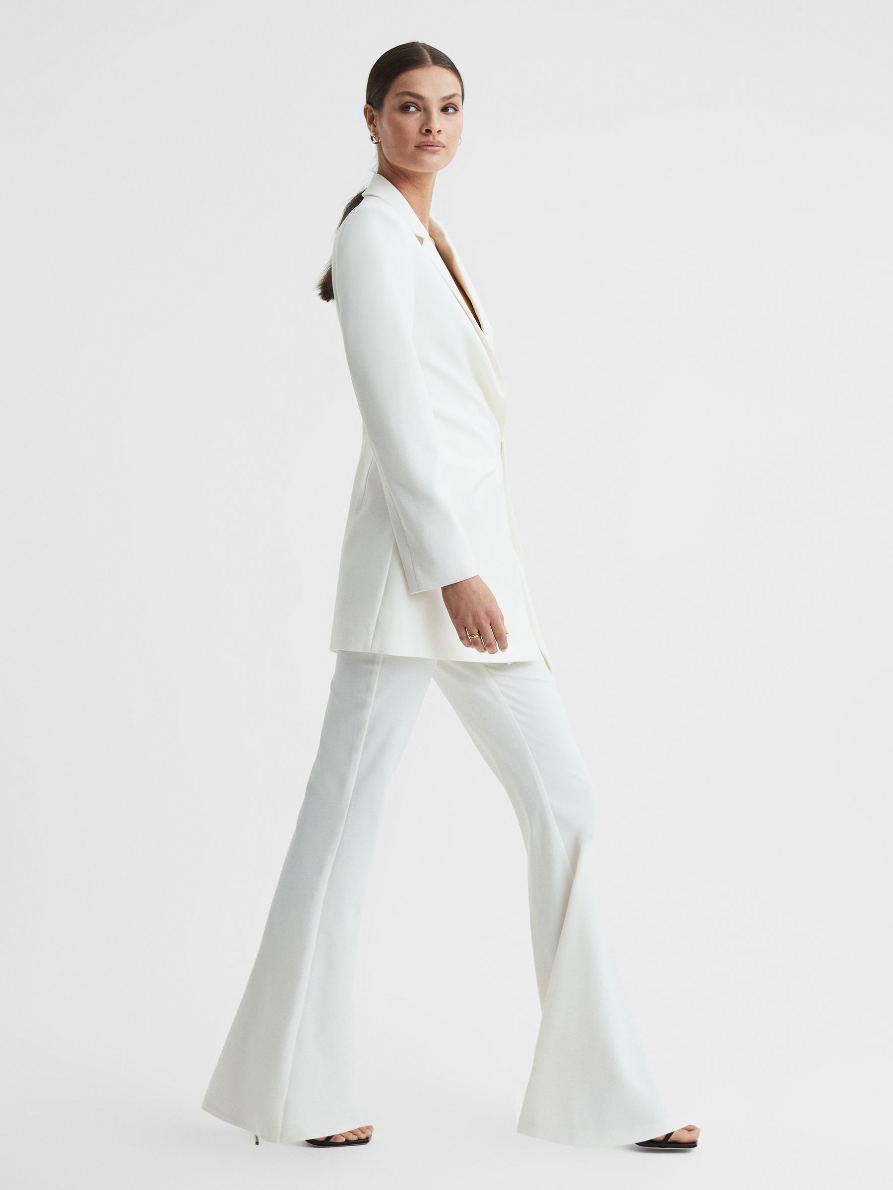 Significant Other High Rise Flared Trousers in Cream - Image 3 of 6