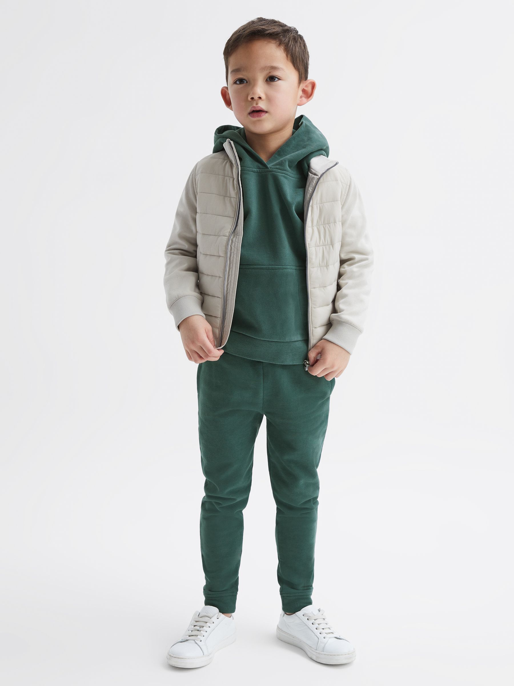 Oversized Cotton Jersey Hoodie in Midnight Green - Image 6 of 7