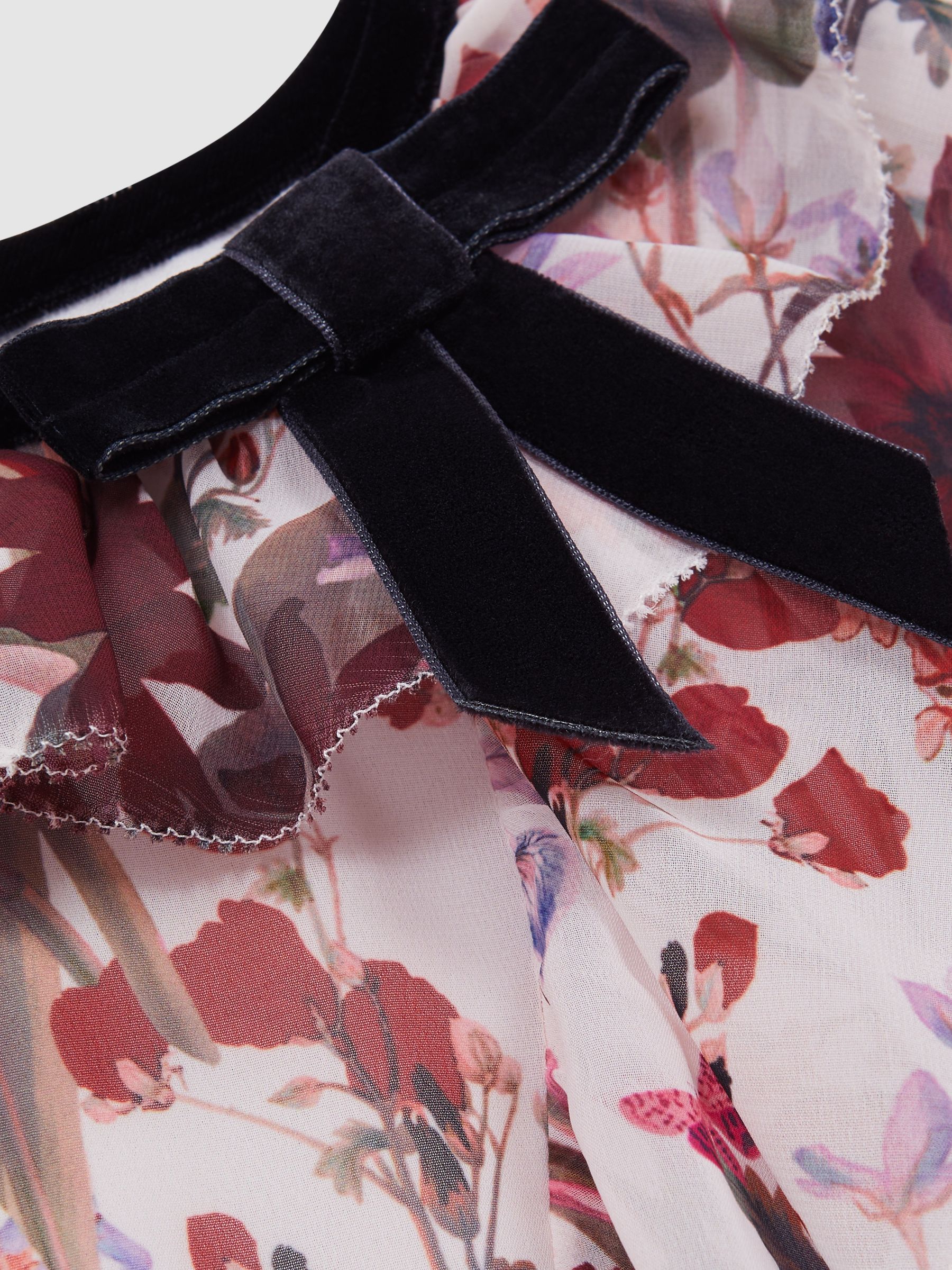 4-9 yrs Floral Frill Bow Dress in Multi - Image 6 of 6