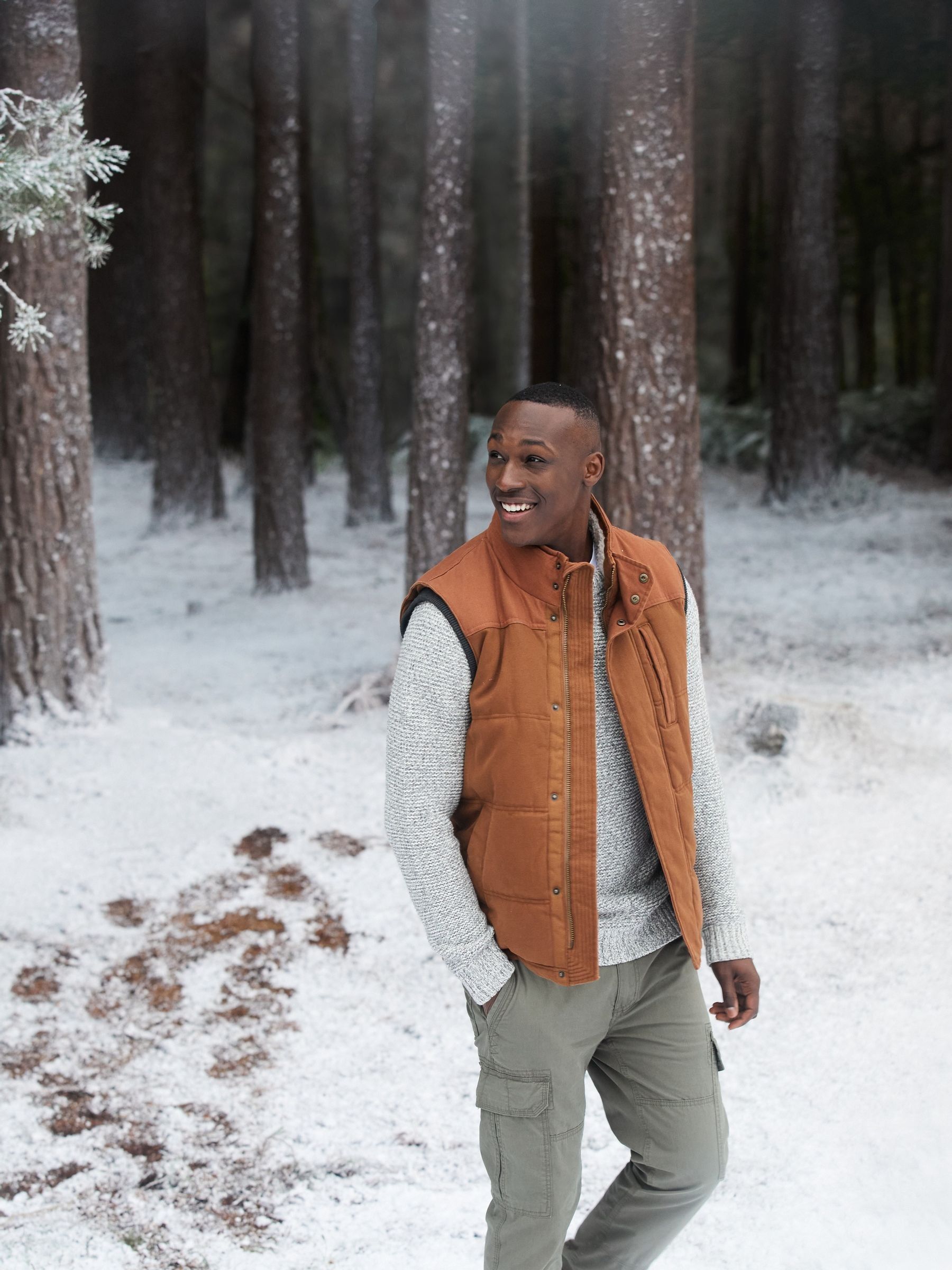 Brown Canvas Gilet - Image 1 of 7
