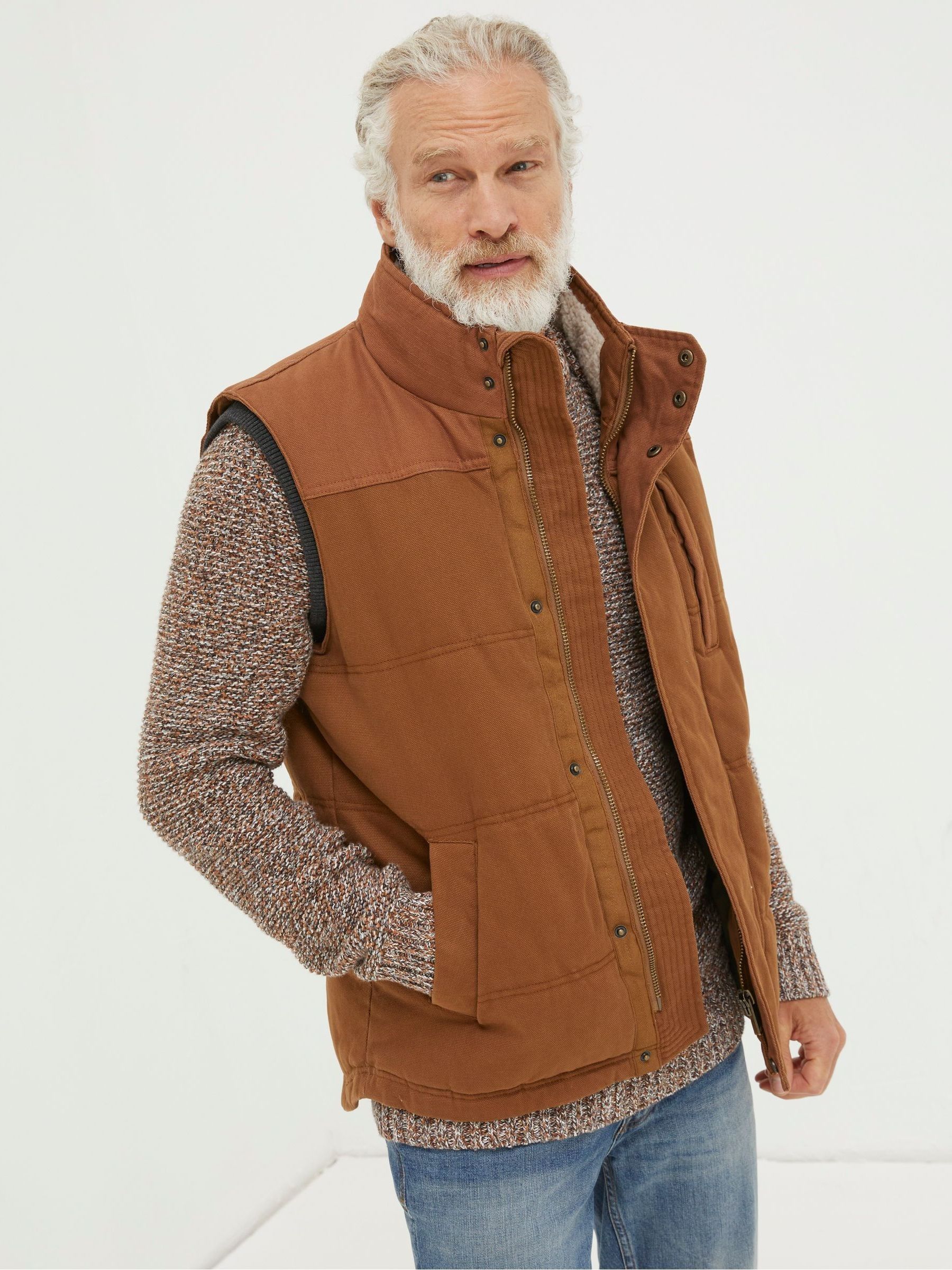 Brown Canvas Gilet - Image 3 of 7