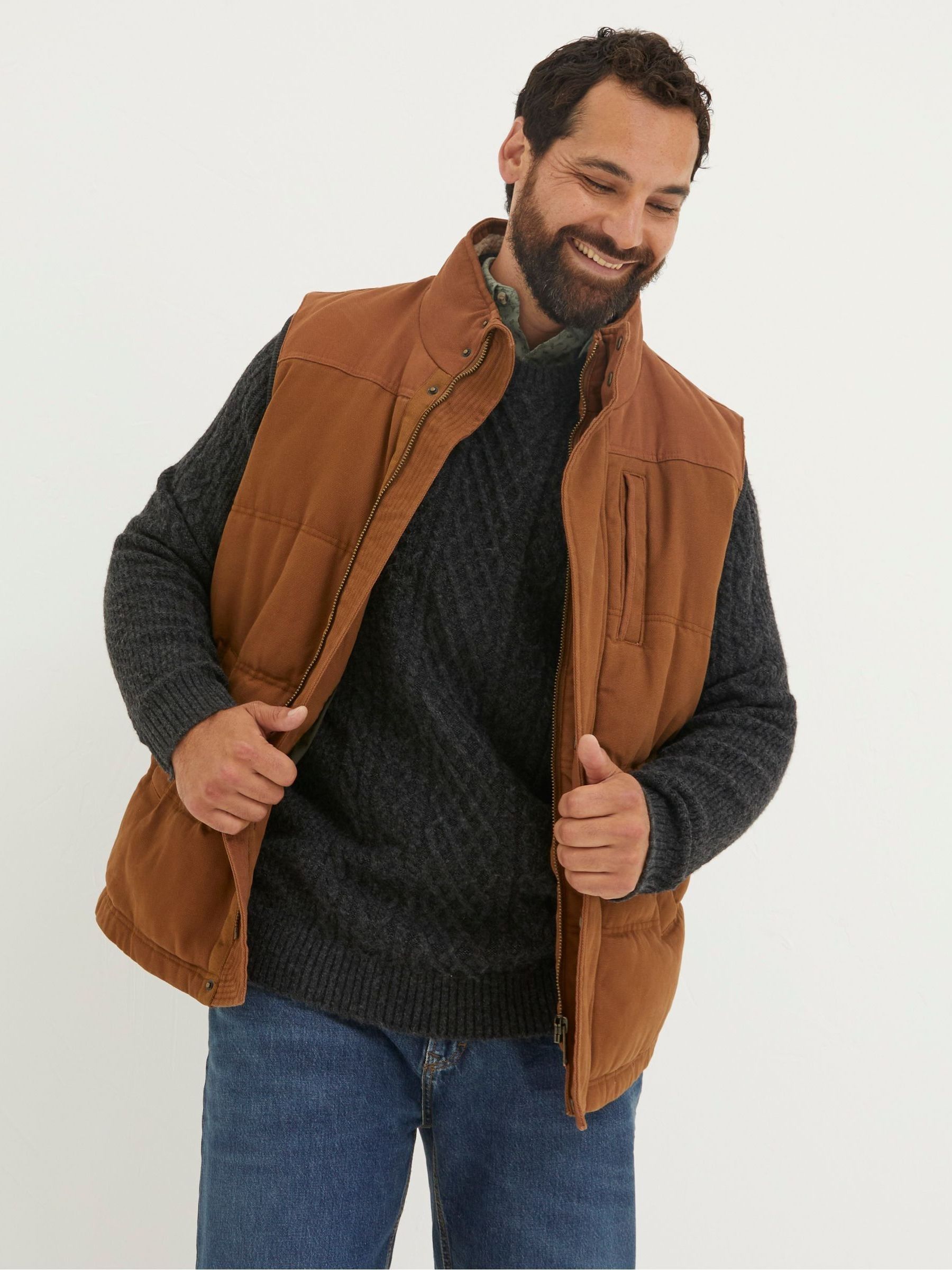 Brown Canvas Gilet - Image 4 of 7