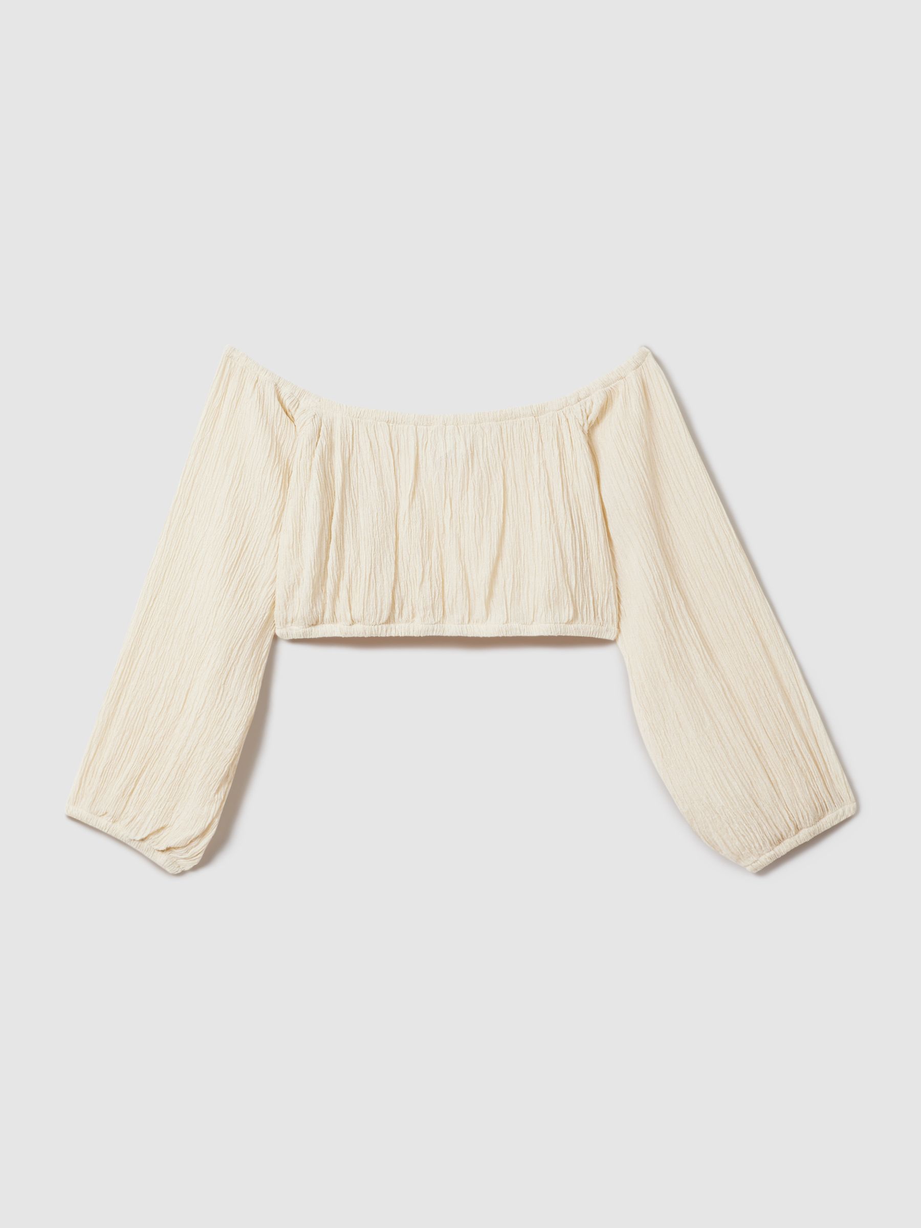 Savannah Morrow Silk Blend Cropped Top in Cream - Image 2 of 5 Savannah Morrow Silk Blend Cropped Top in Cream - Image 2 of 5