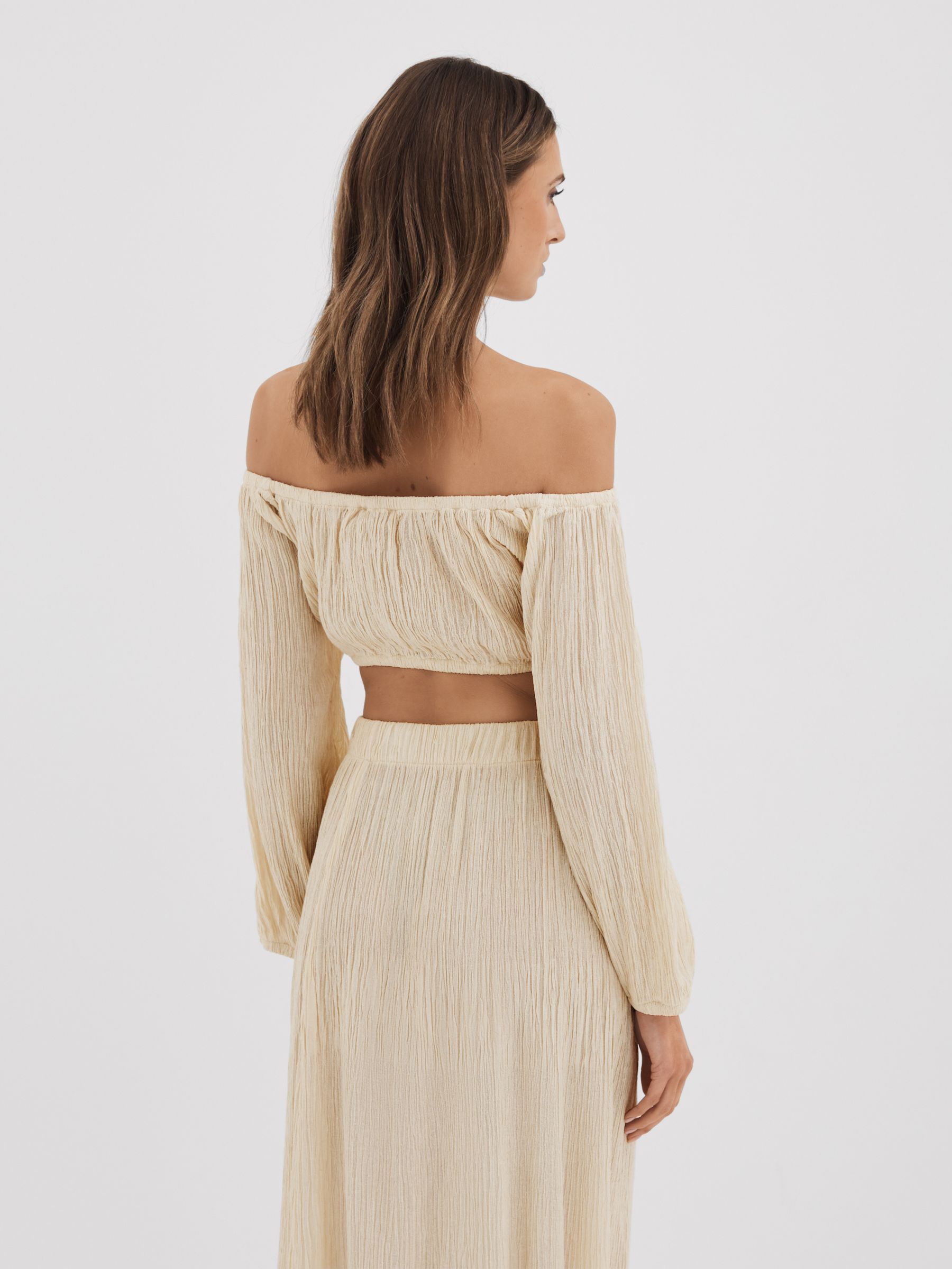 Savannah Morrow Silk Blend Cropped Top in Cream - Image 4 of 5