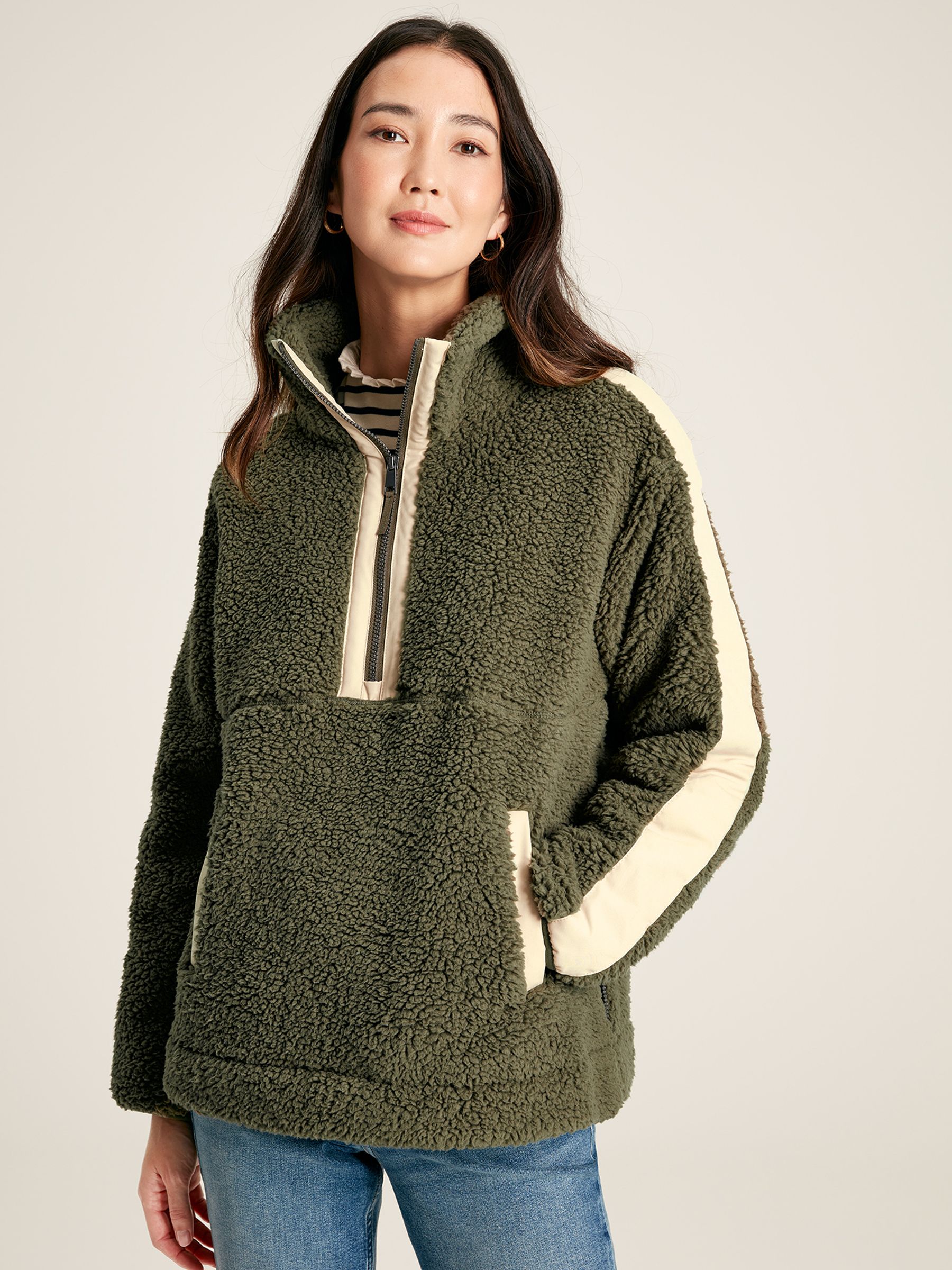 Tilly Green Half Zip Borg Fleece - Image 1 of 8