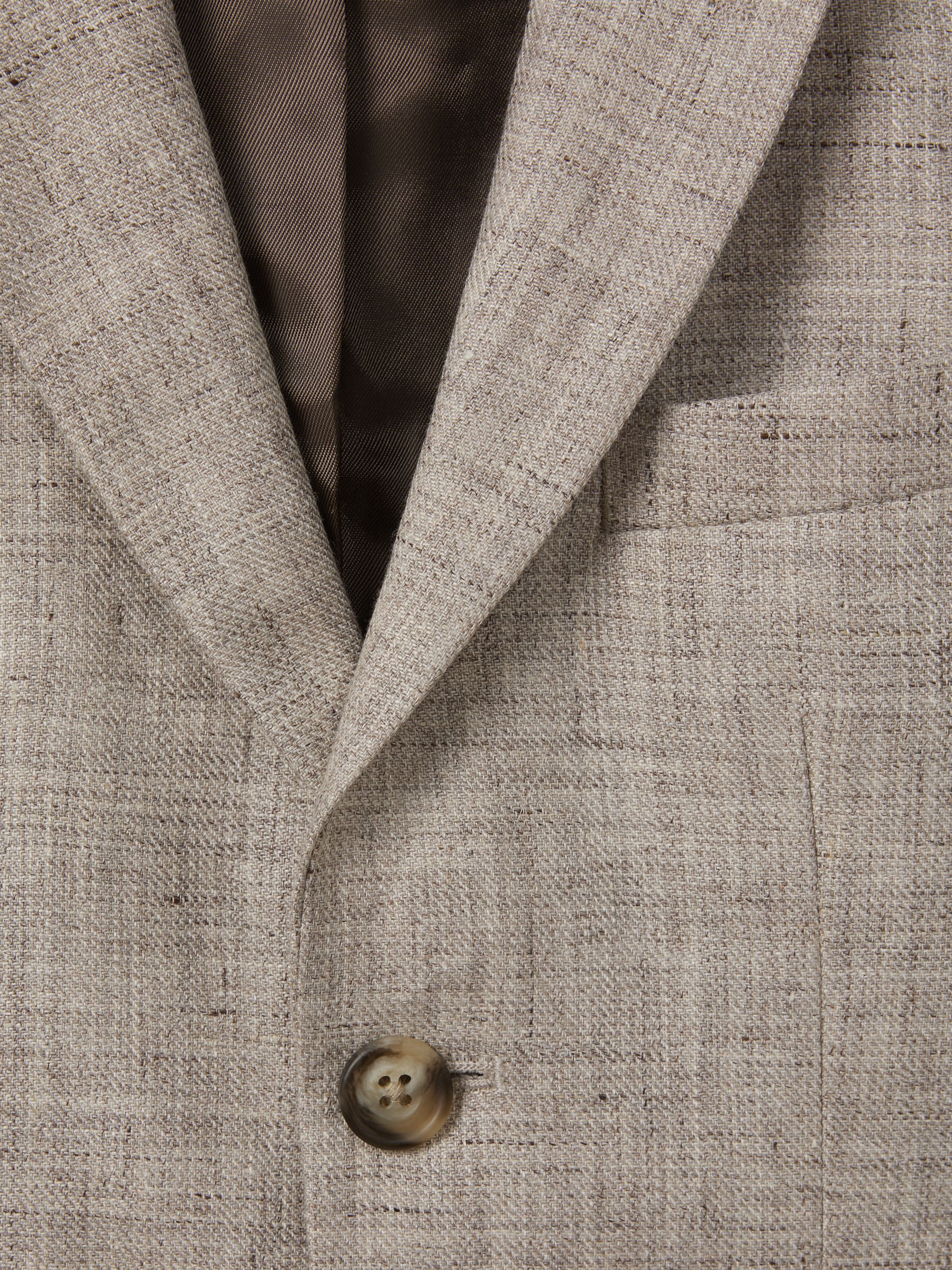 9-13 yrs Single Breasted Textured Linen Blazer in Oatmeal - Image 4 of 4
