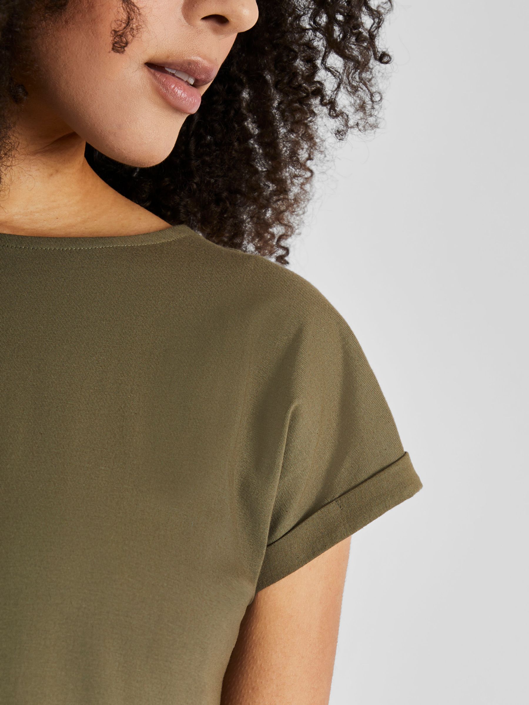 Khaki Green Boyfriend Cotton Maternity T-Shirt - Image 3 of 4