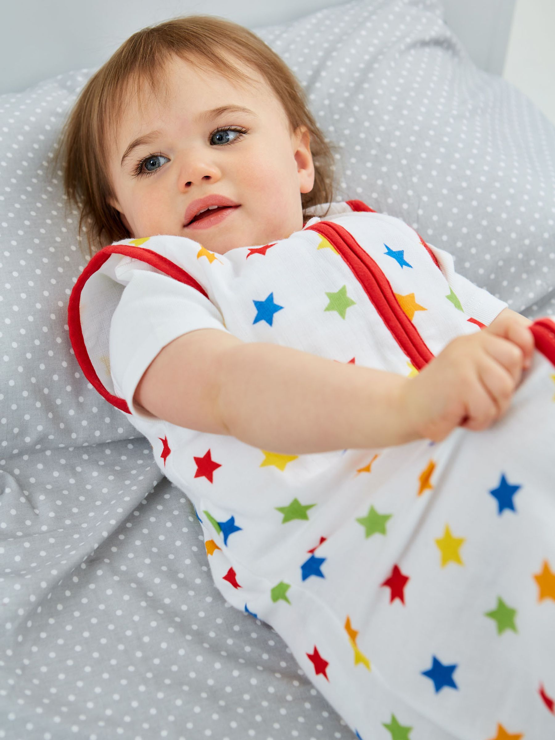Rainbow Star Print 1 Tog Toddler Muslin Sleeping Bag - Image 1 of 3
