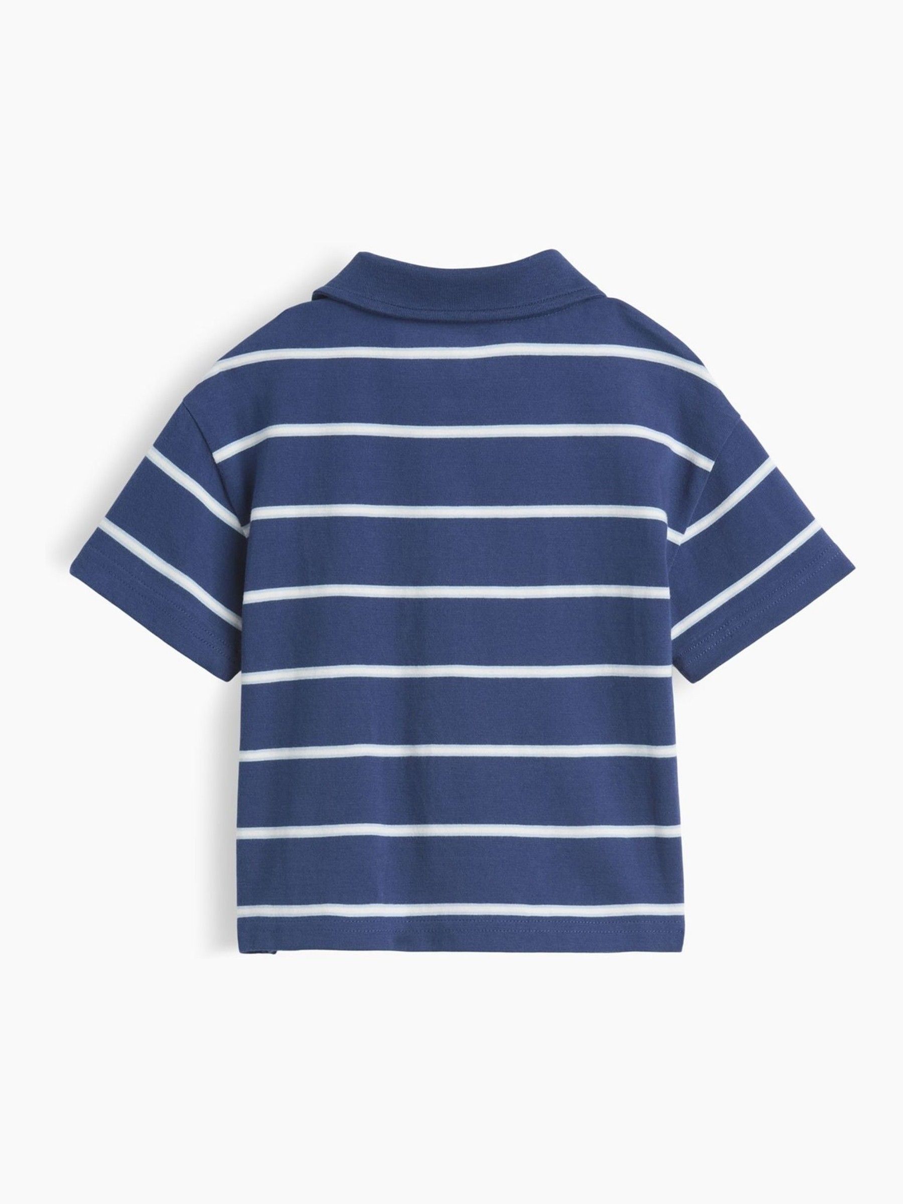 Blue Stripe Boxy Polo Shirt - Image 2 of 2 Blue Stripe Boxy Polo Shirt - Image 2 of 2