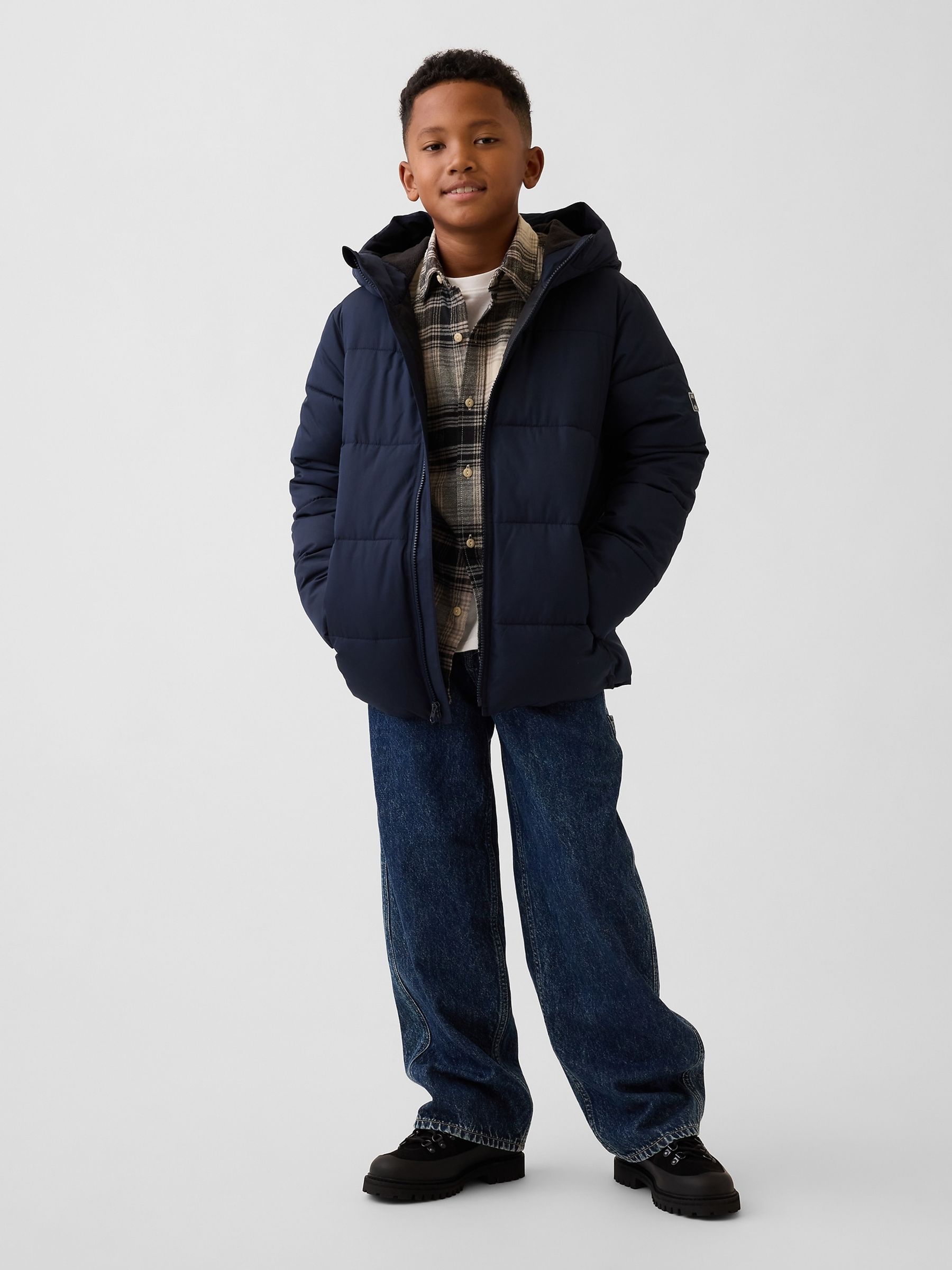 Navy Relaxed Puffer Parka - Image 3 of 5