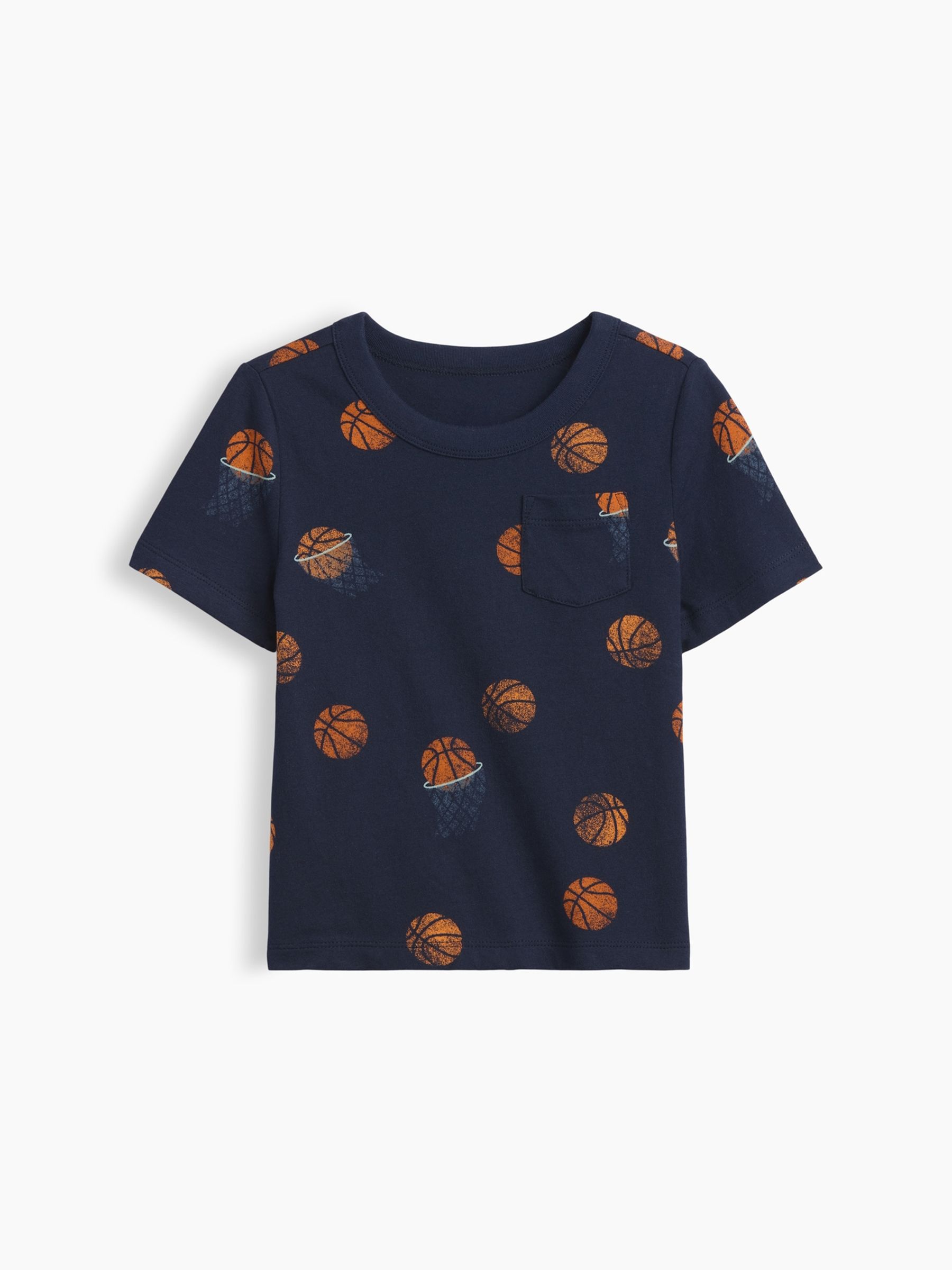 Navy Basketball Pocket Short Sleeve T-Shirt - Image 1 of 2 Navy Basketball Pocket Short Sleeve T-Shirt - Image 1 of 2