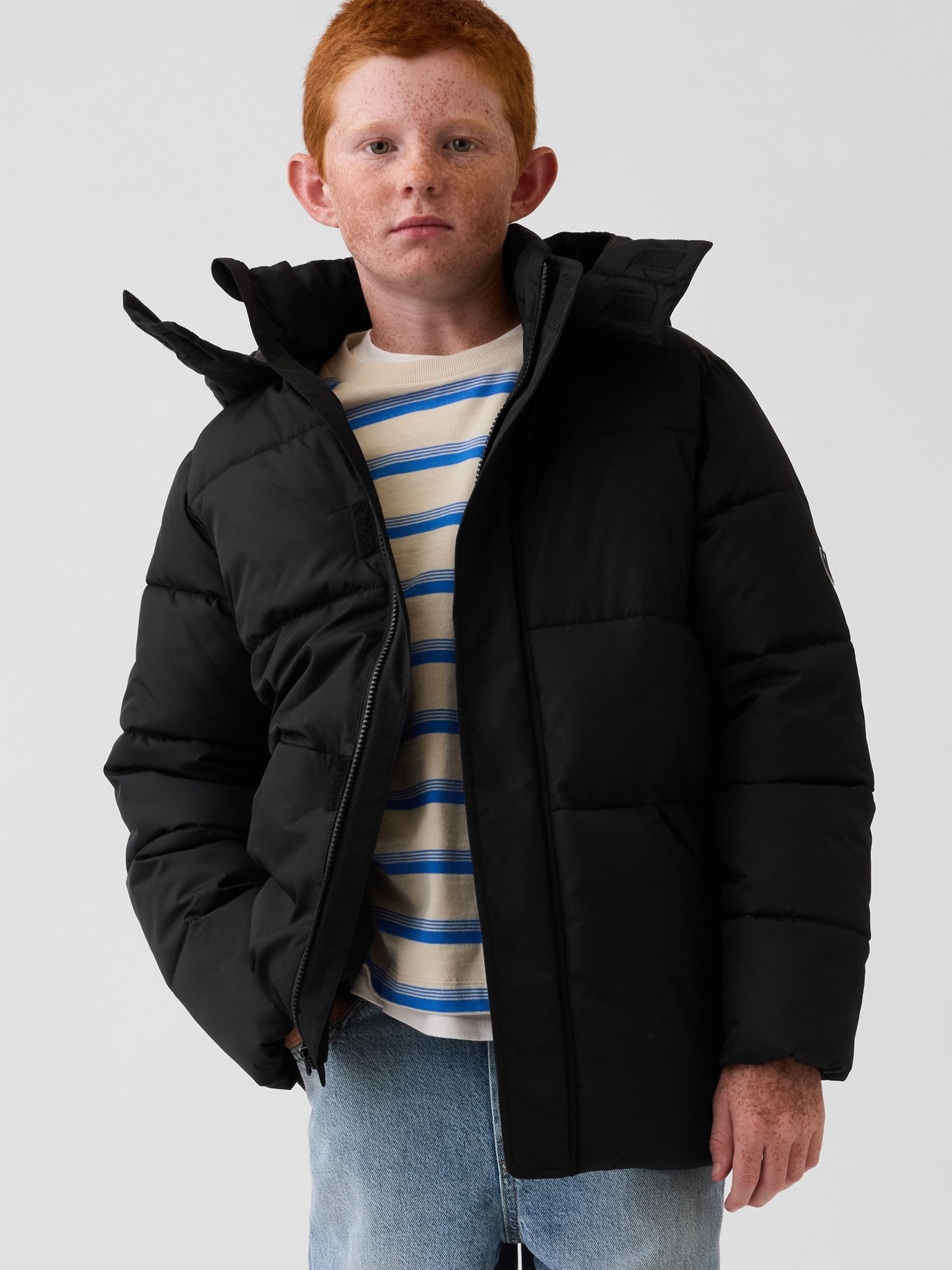 Black Relaxed Puffer Parka - Image 1 of 5