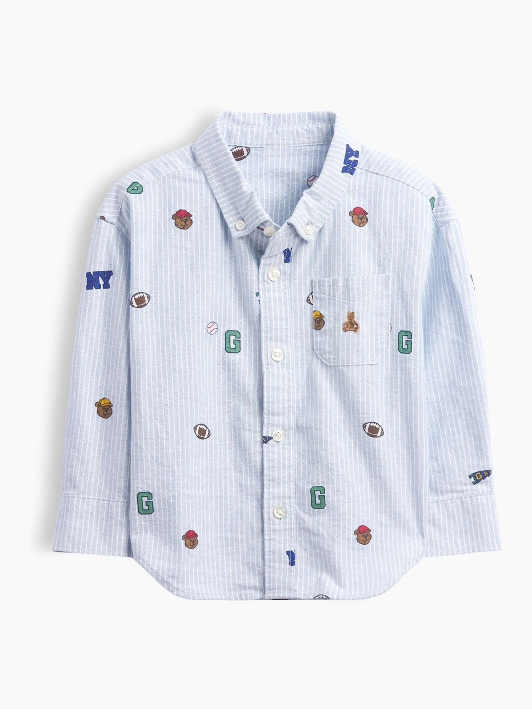 Blue Brannan Bear Baby and Toddler Print Oxford Big Shirt - Image 2 of 4 Blue Brannan Bear Baby and Toddler Print Oxford Big Shirt - Image 2 of 4