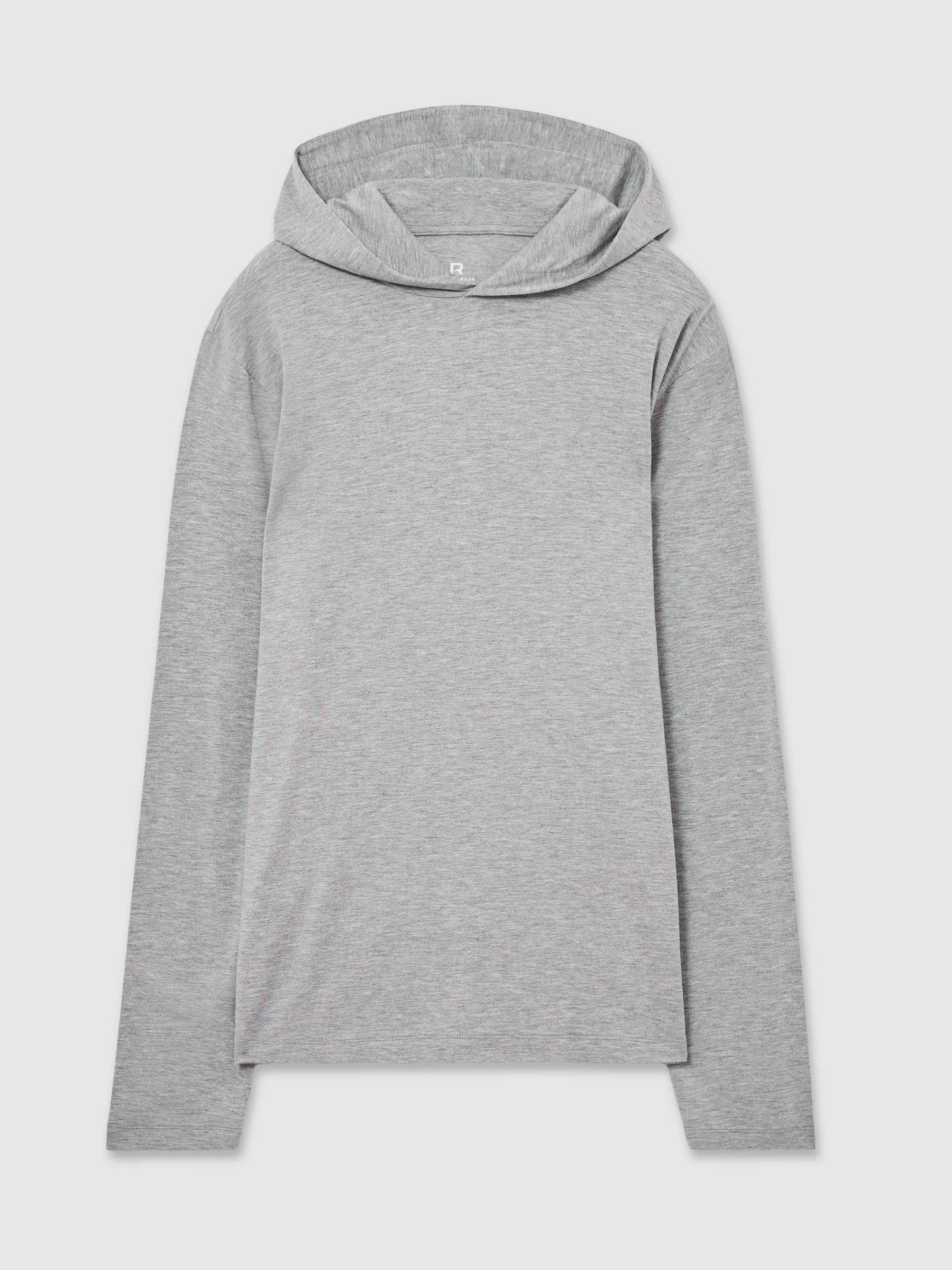 Lyocell-Blend Jersey Lounge Hoodie in Grey Melange - Image 2 of 7