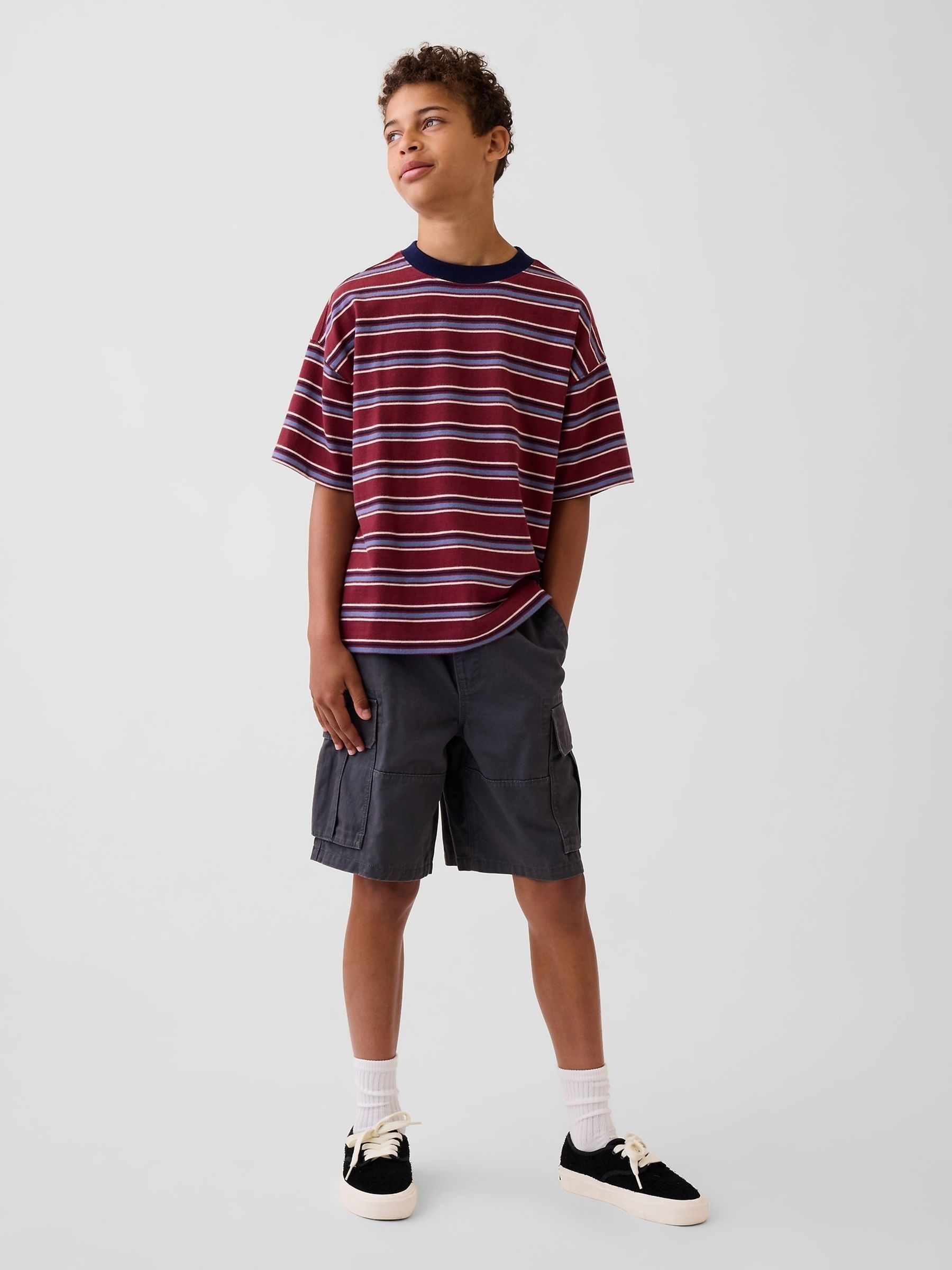 Red Stripe Heavyweight Oversized T-Shirt - Image 3 of 5