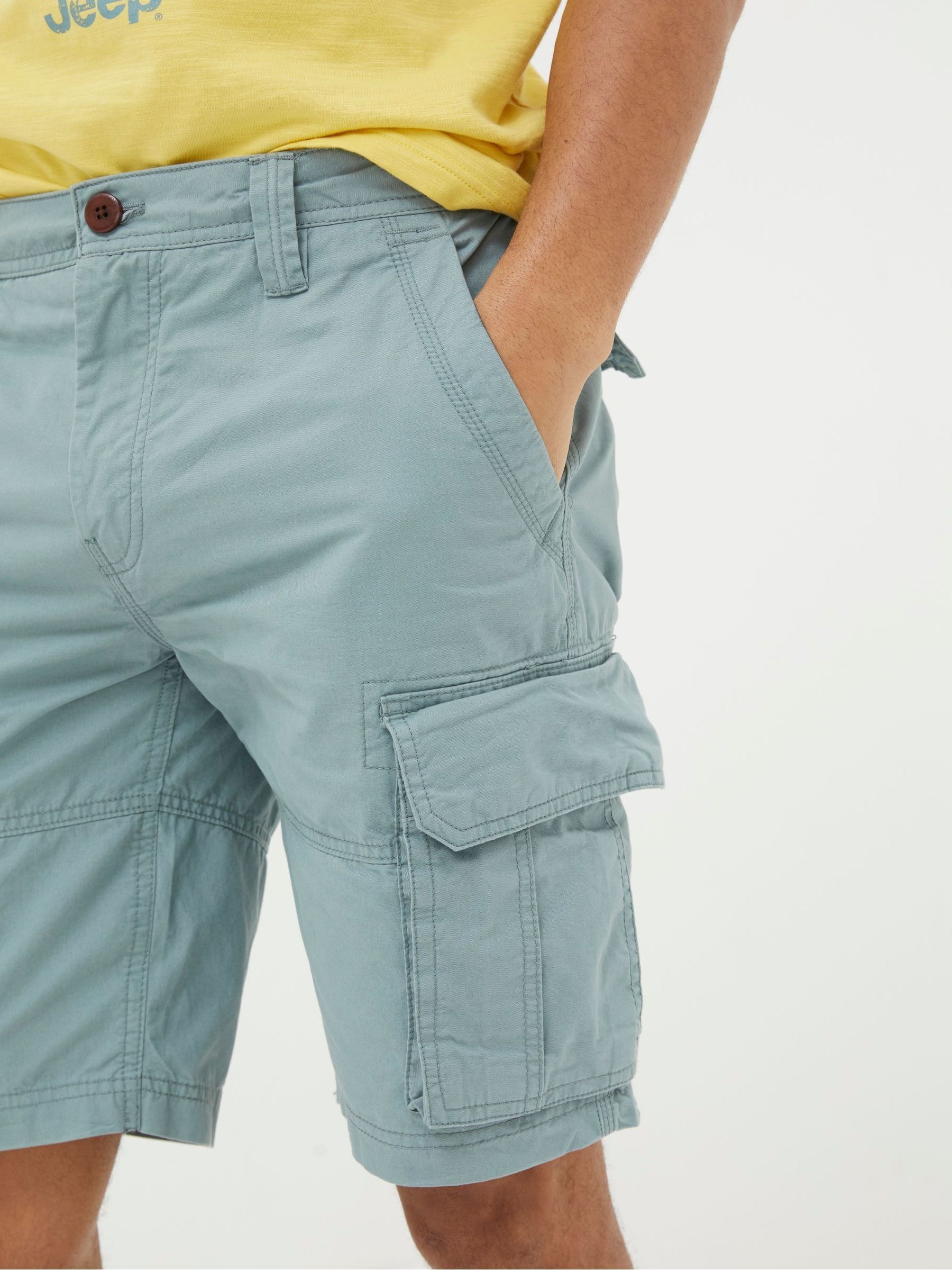 Bude Light Blue Lightweight Cargo Shorts - Image 2 of 4 Bude Light Blue Lightweight Cargo Shorts - Image 2 of 4