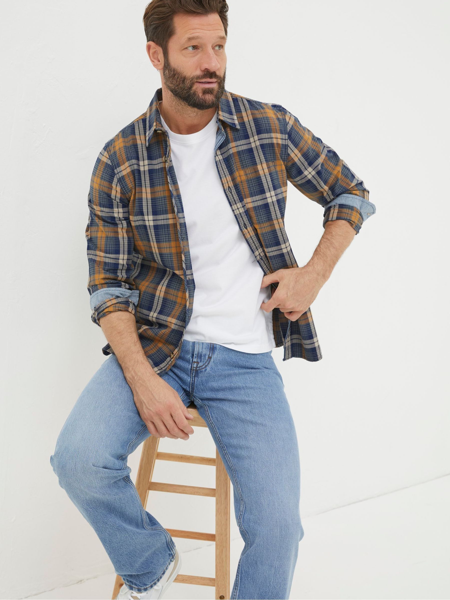 Bonby Blue Indigo Check Shirt - Image 3 of 5