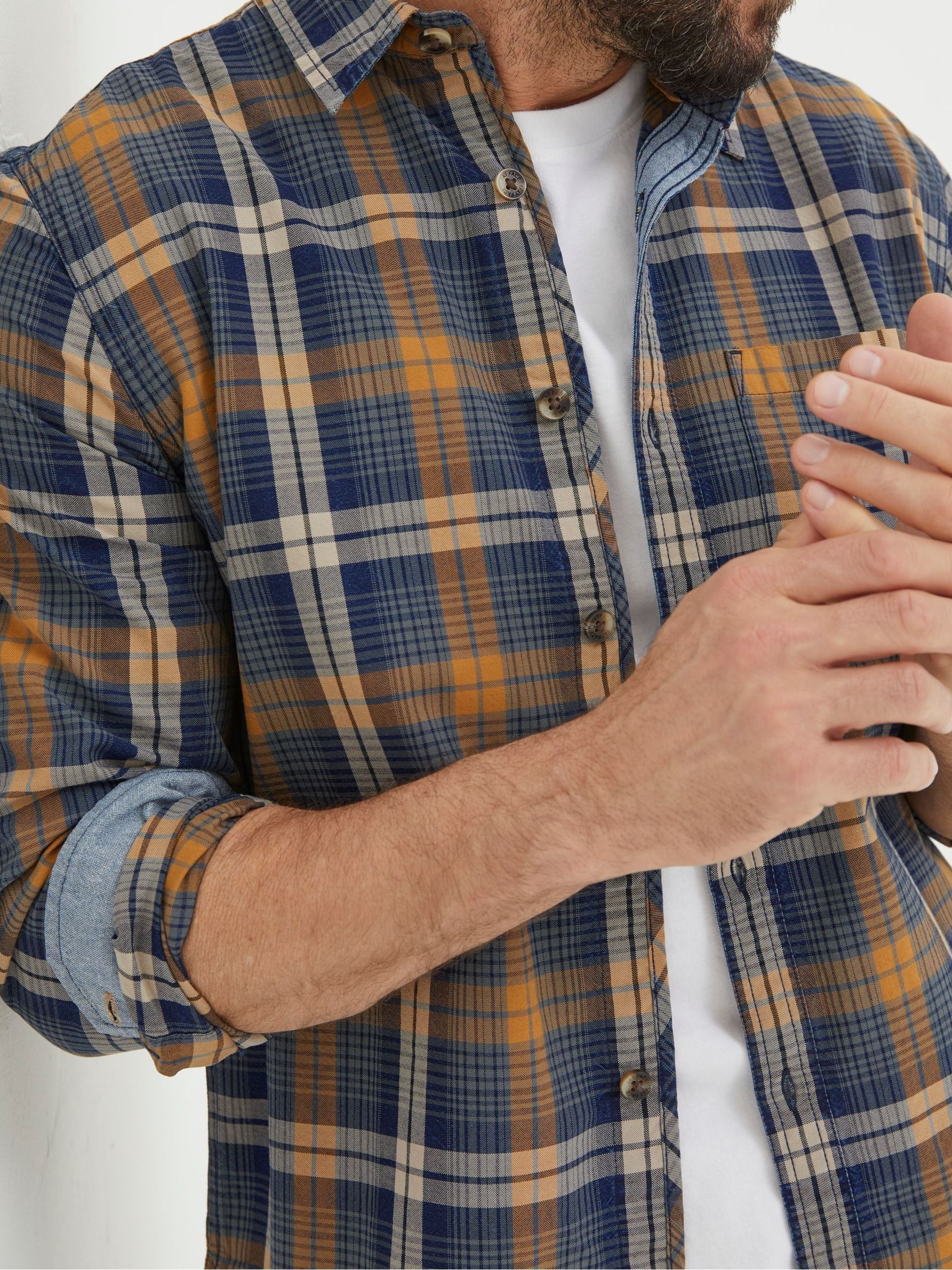 Bonby Blue Indigo Check Shirt - Image 4 of 5