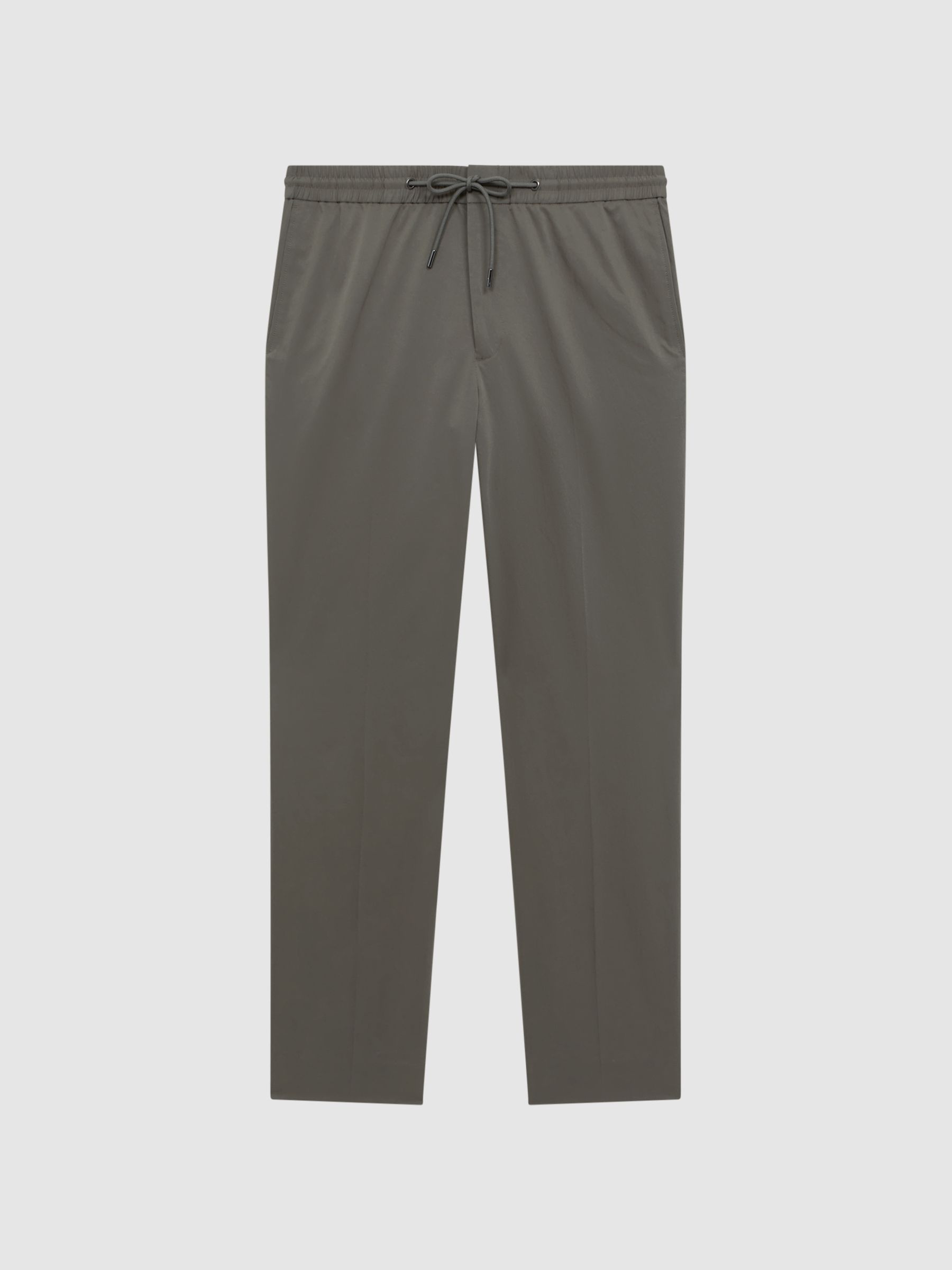 Reiss Technical Drawstring Trousers in Khaki | REISS