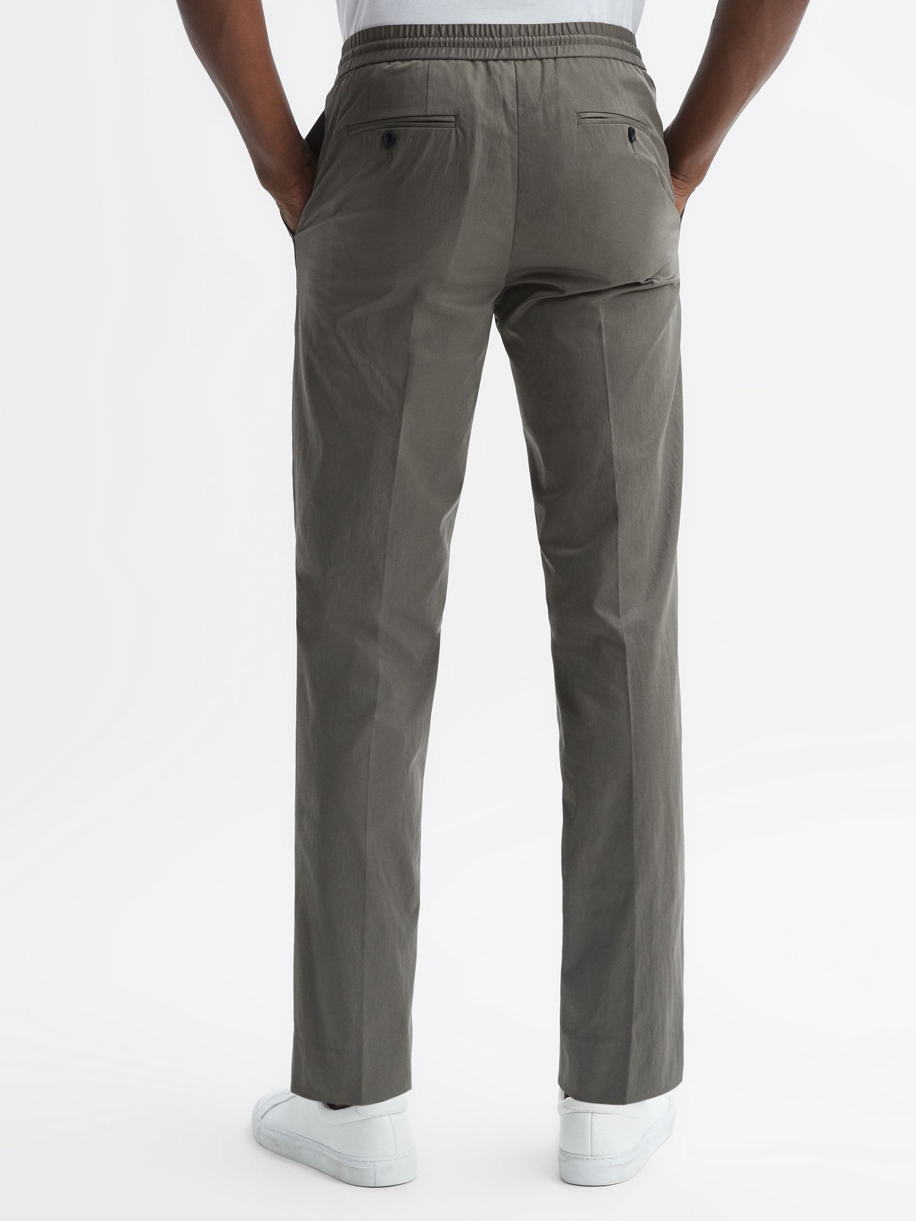 Technical Drawstring Trousers in Khaki - Image 4 of 4