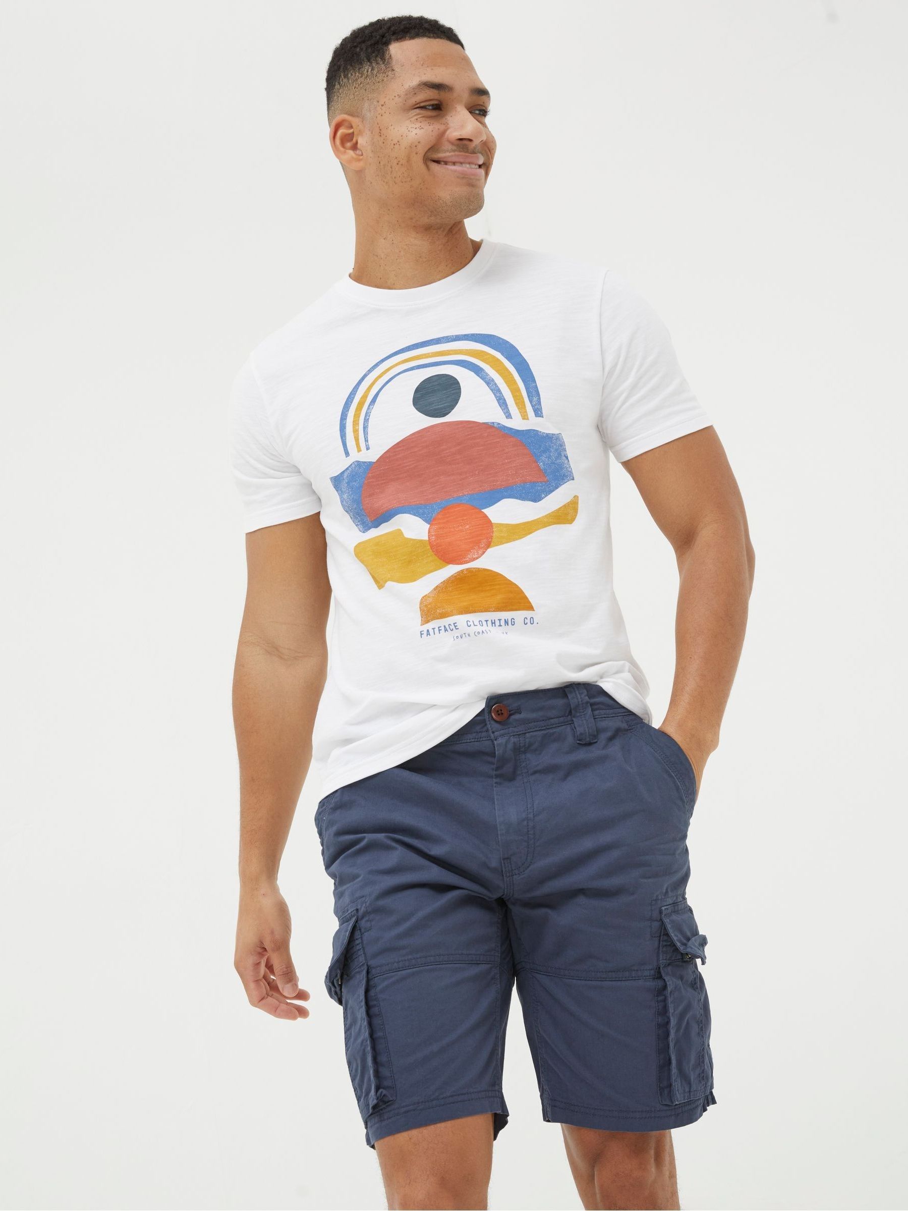 Bude Blue Lightweight Cargo Shorts - Image 1 of 4