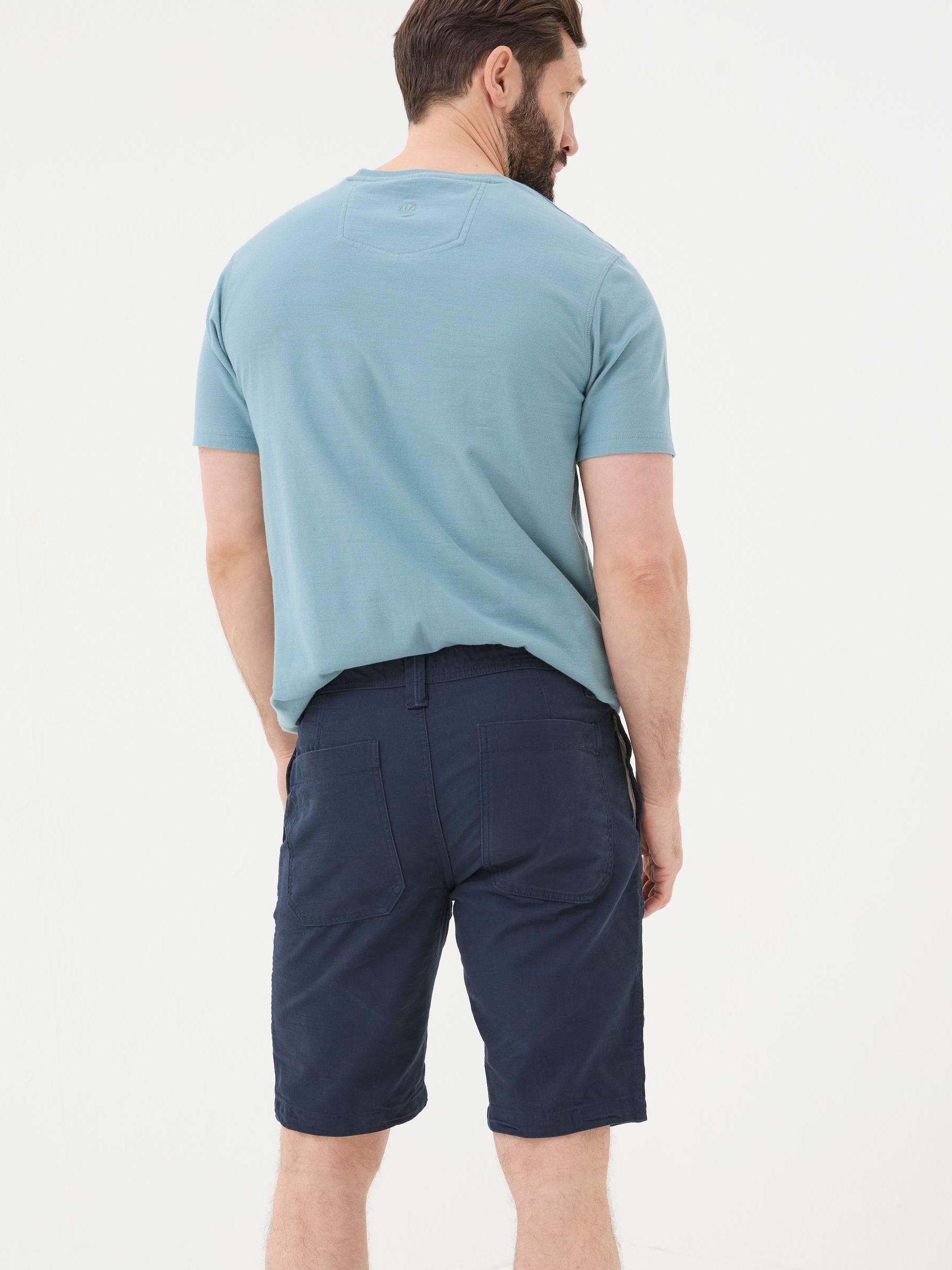 Blue Stow Flat Front Shorts - Image 2 of 4 Blue Stow Flat Front Shorts - Image 2 of 4