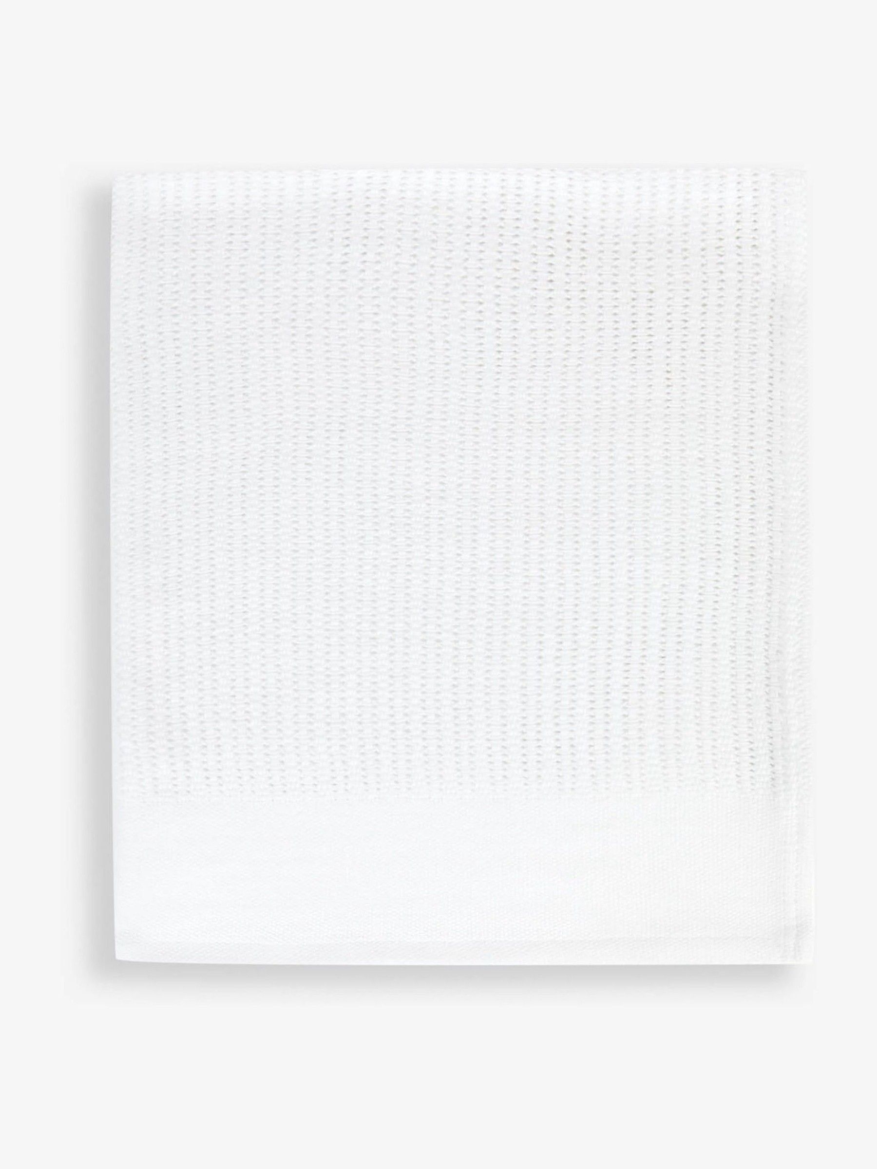 White Woven Cellular Blanket - Image 3 of 5