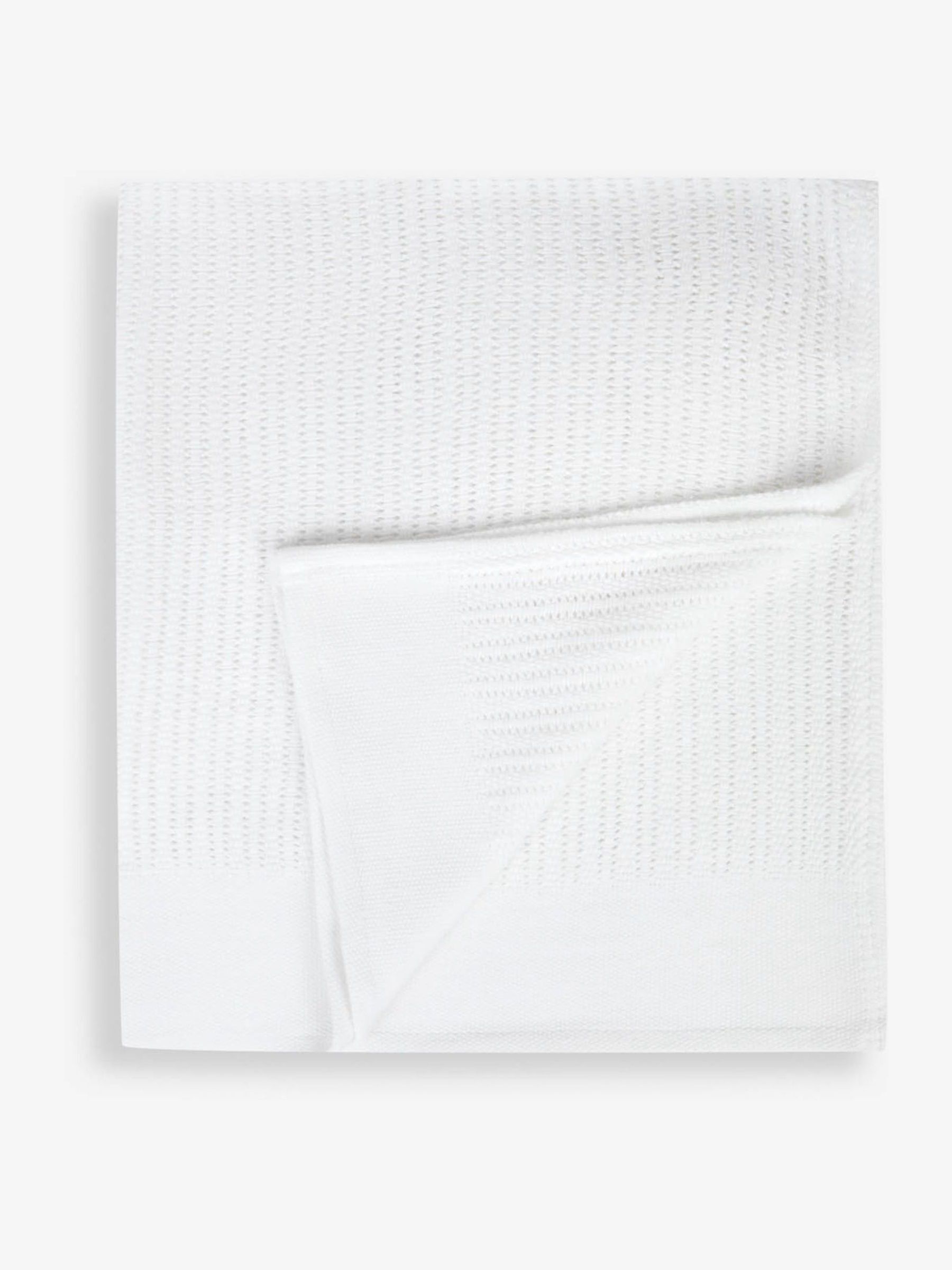 White Woven Cellular Blanket - Image 4 of 5