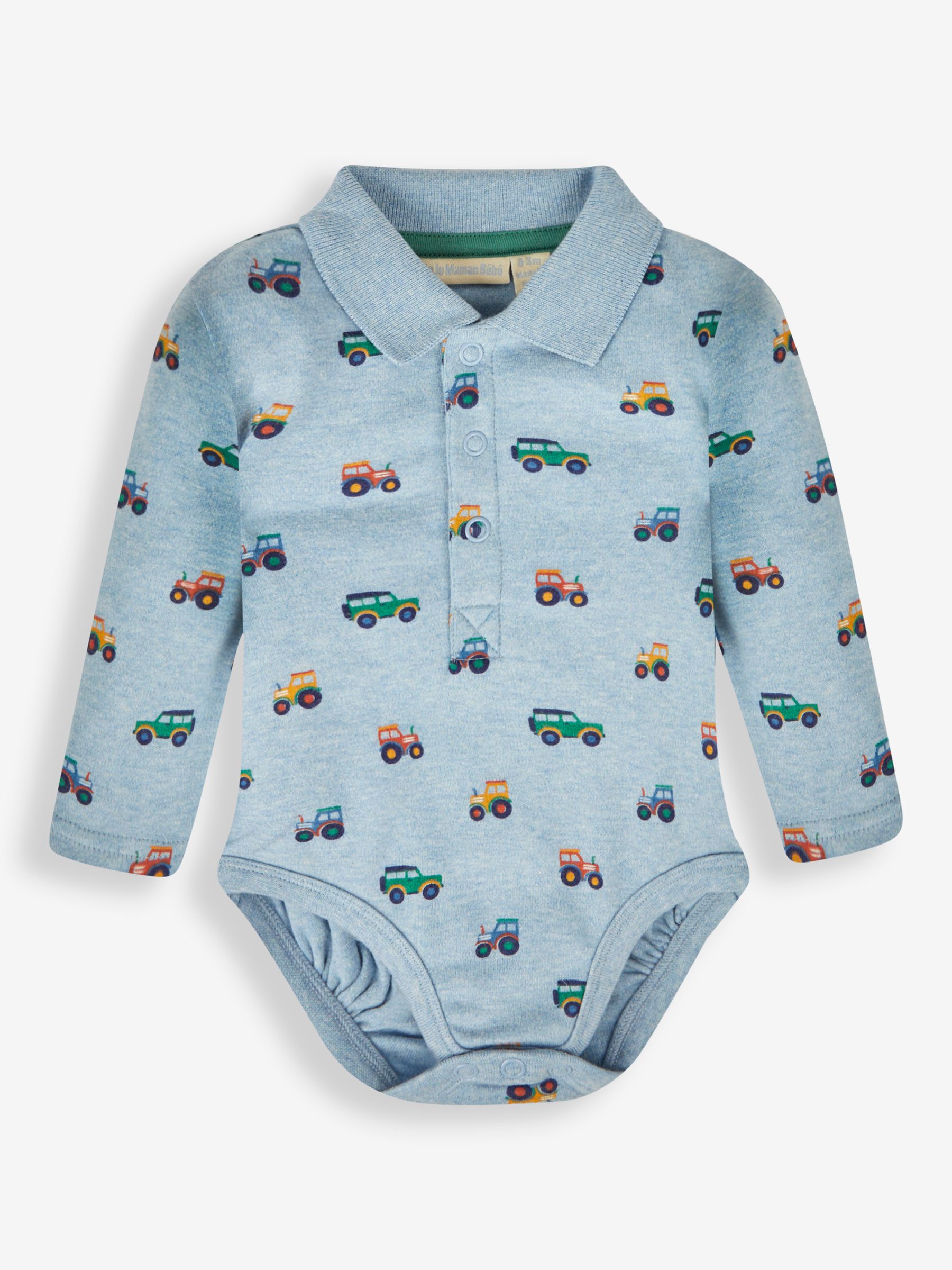 Farm Vehicles Print Polo Shirt Body in Blue - Image 1 of 3