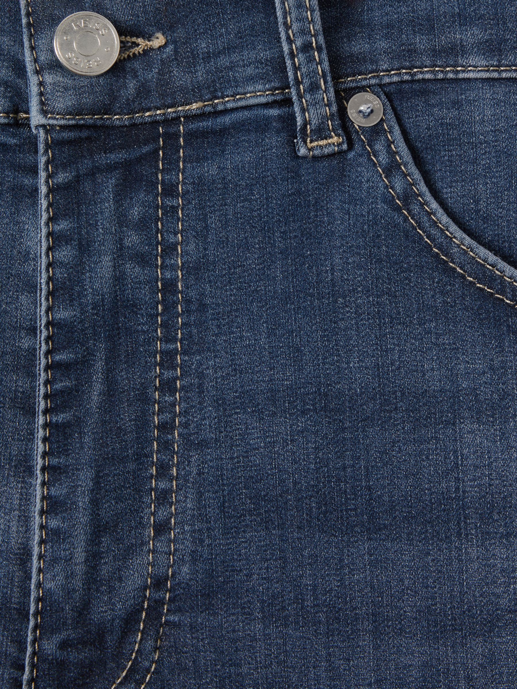 Slim Fit Washed Jersey Jeans in Indigo - Image 6 of 6