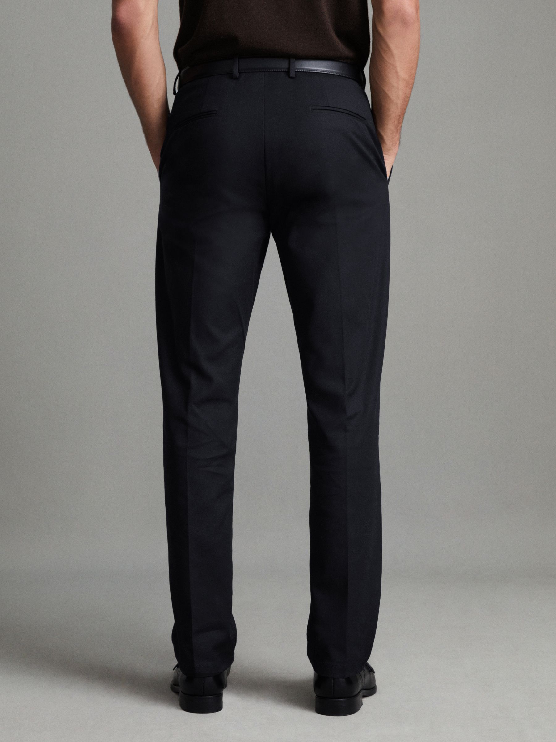 Cotton Blend Chinos in Navy - Image 4 of 6