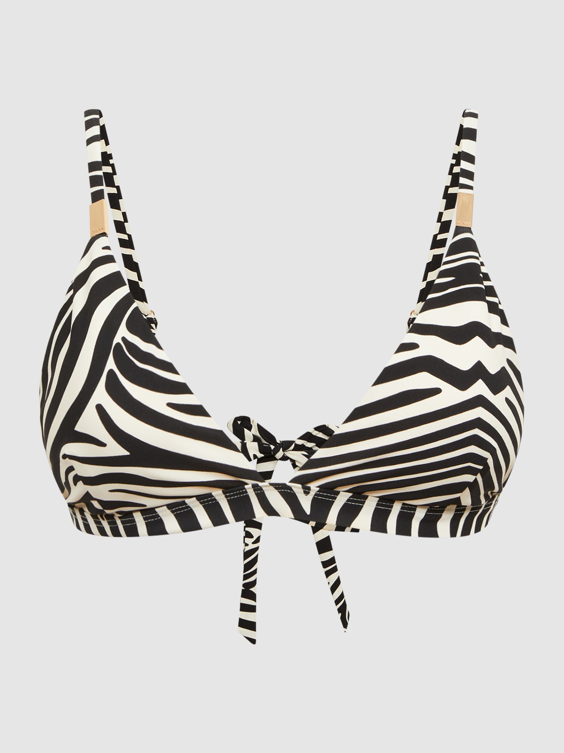Zebra Print Bikini Top in Black/White - Image 2 of 5