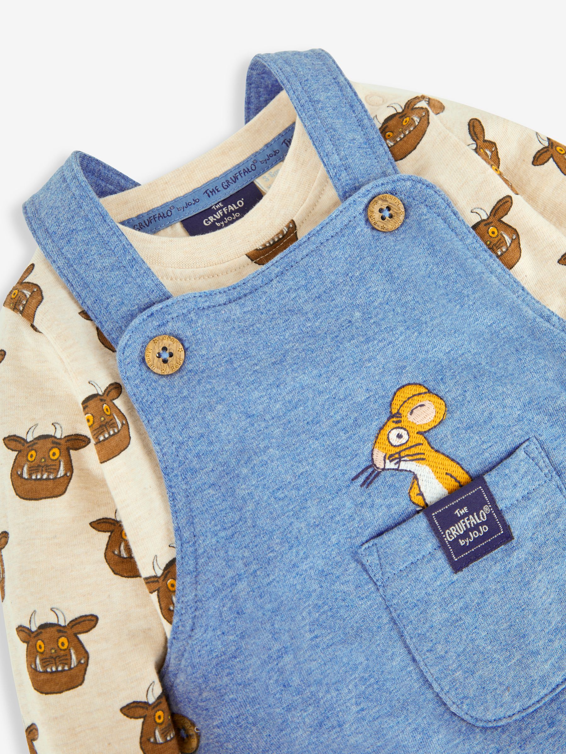Indigo The Gruffalo Appliqué Dungarees & Top Set - Image 2 of 6