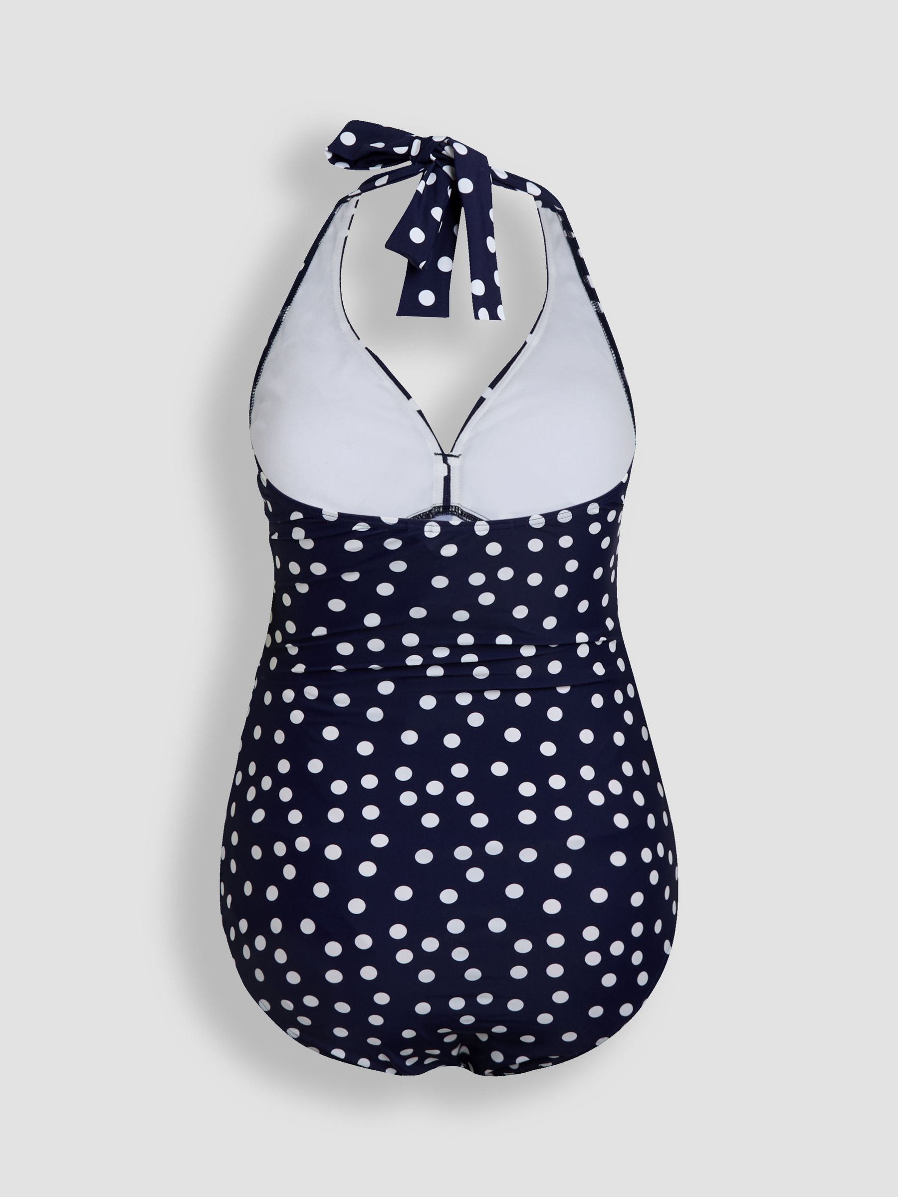 Navy Blue & White Spot Maternity Halterneck Swimsuit - Image 7 of 7