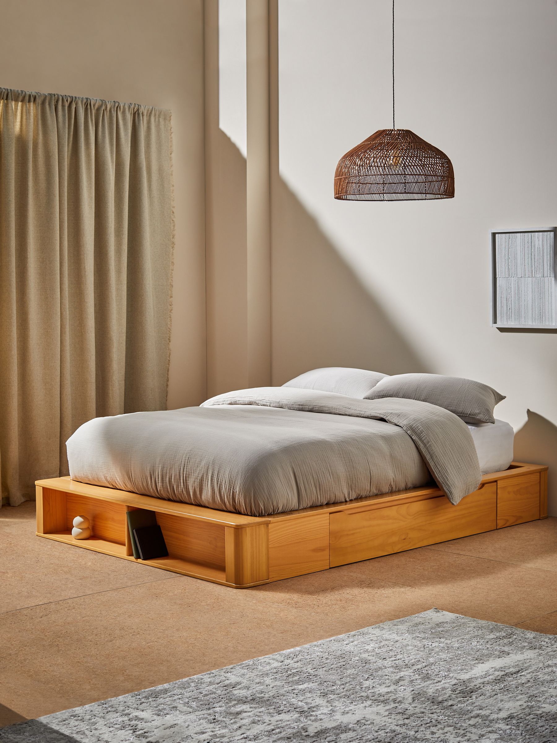 Kano Platform Storage Bed in Oak - Image 1 of 4