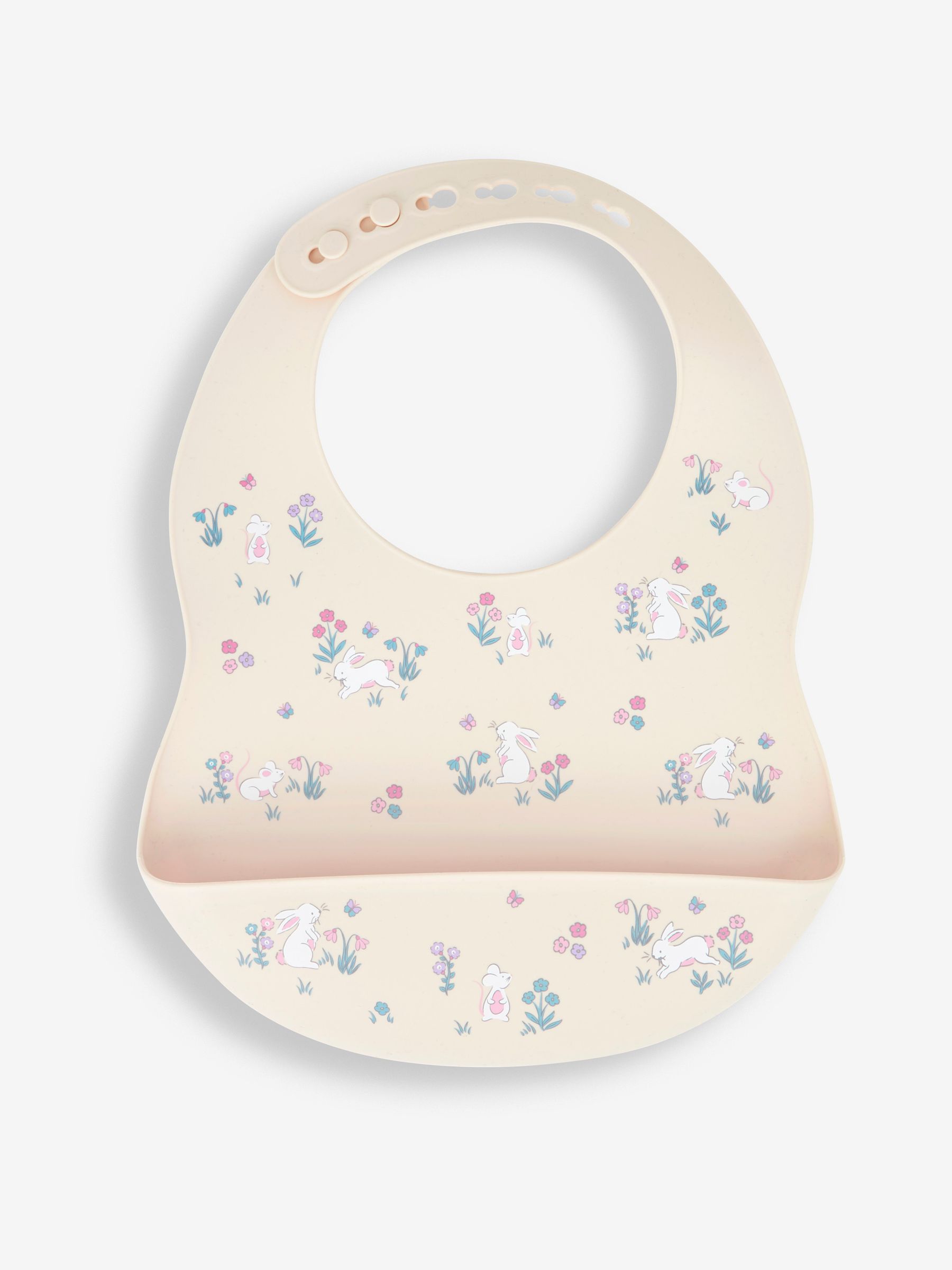 Pink Ditsy Mouse 2-Pack Silicone Bib Set - Image 1 of 1