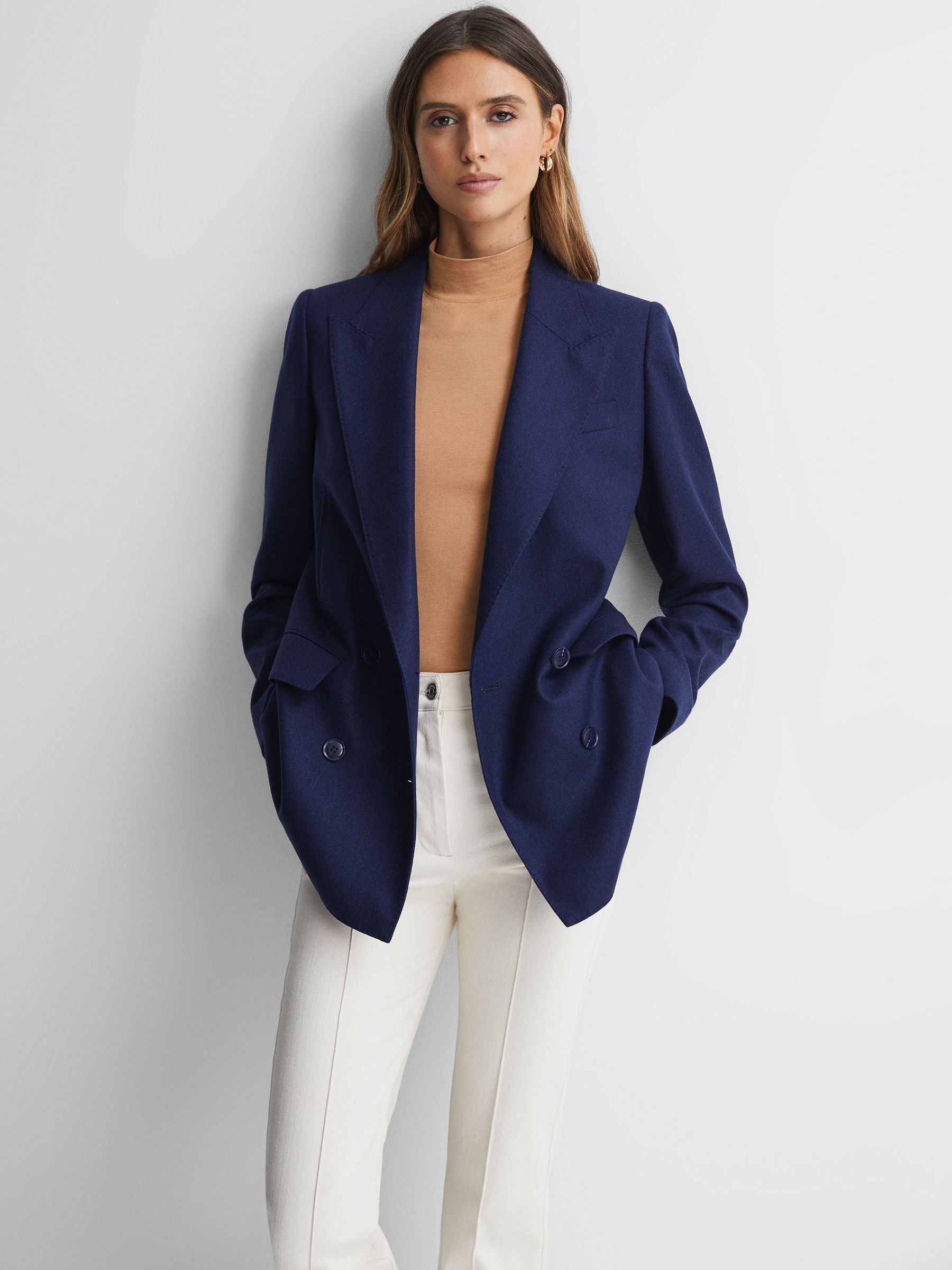 High Neck Short Sleeve T-Shirt in Camel - Image 4 of 5