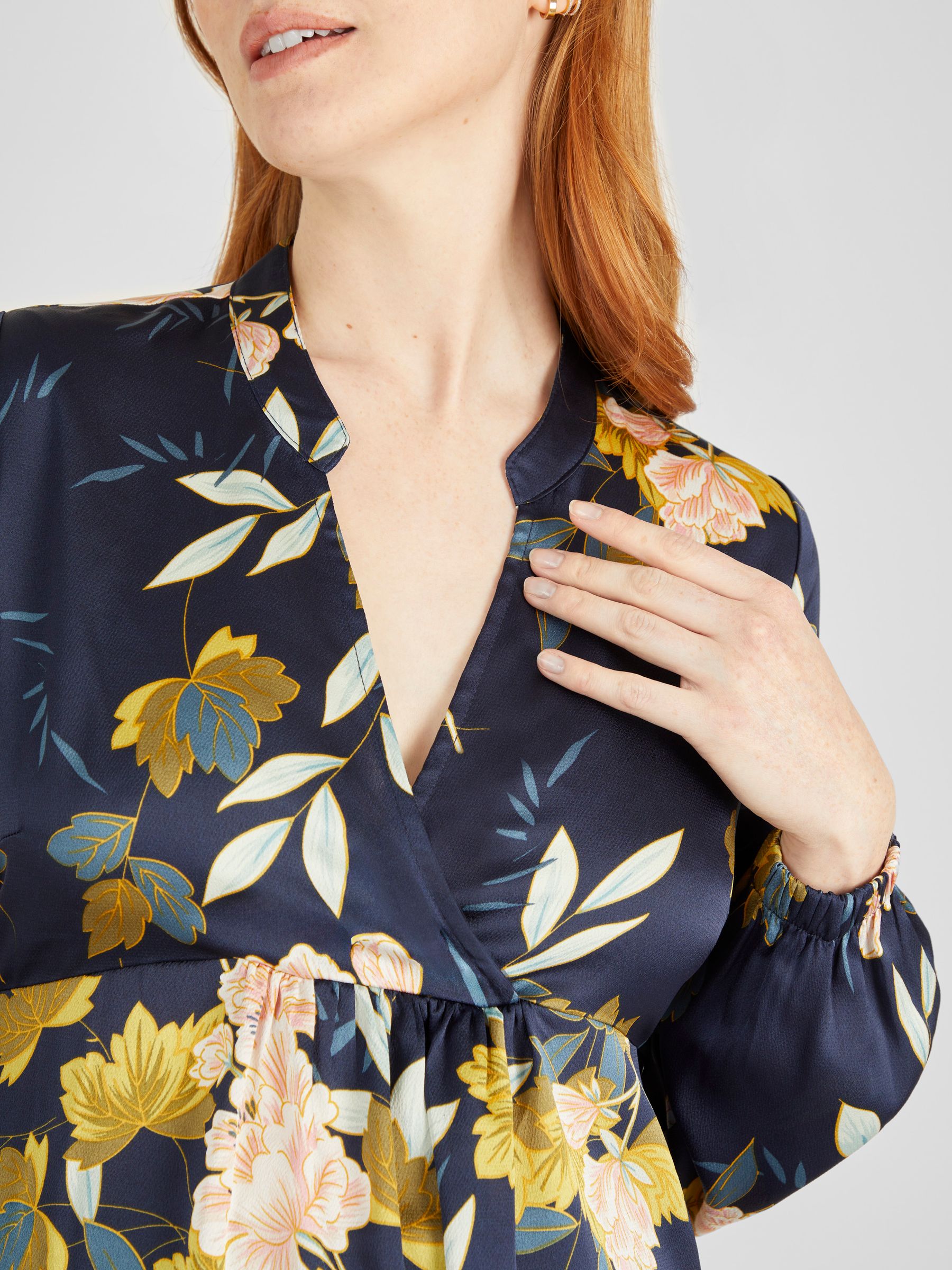 Navy Floral Maternity Blouse - Image 4 of 5