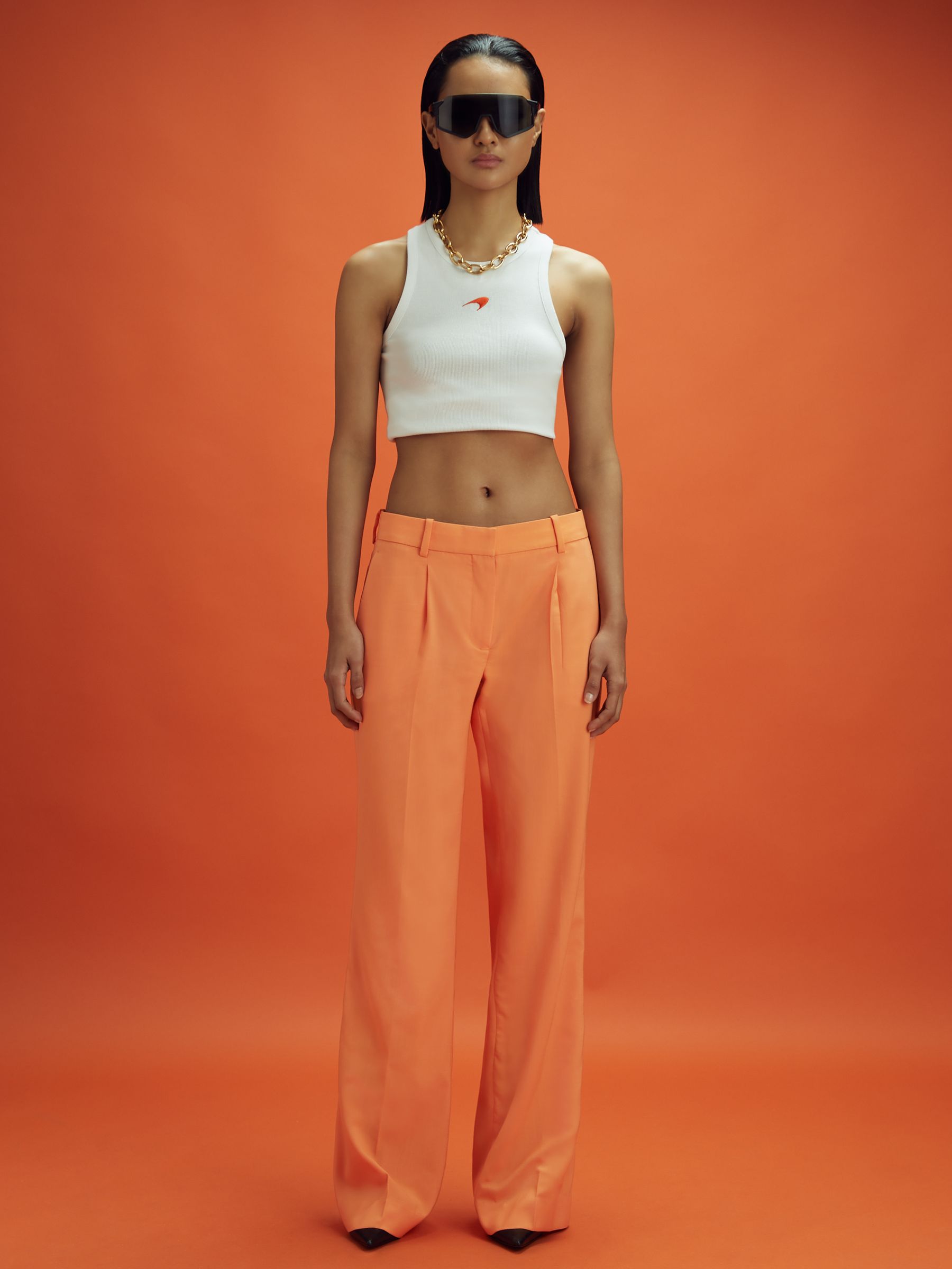 McLaren F1 Wide Leg Trousers in Papaya - Image 3 of 7