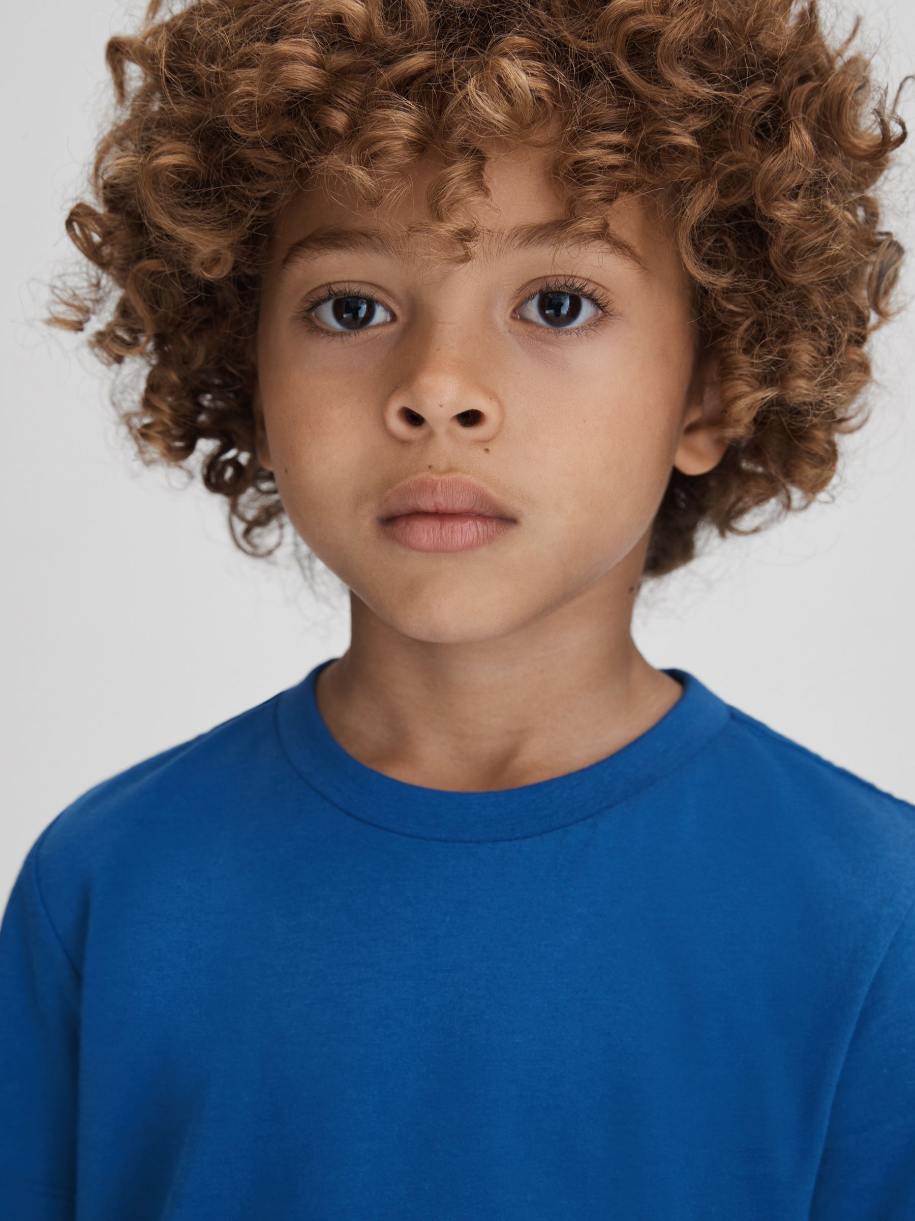 3-9 yrs Cotton Crew Neck T-Shirt in Lapis Blue - Image 4 of 7