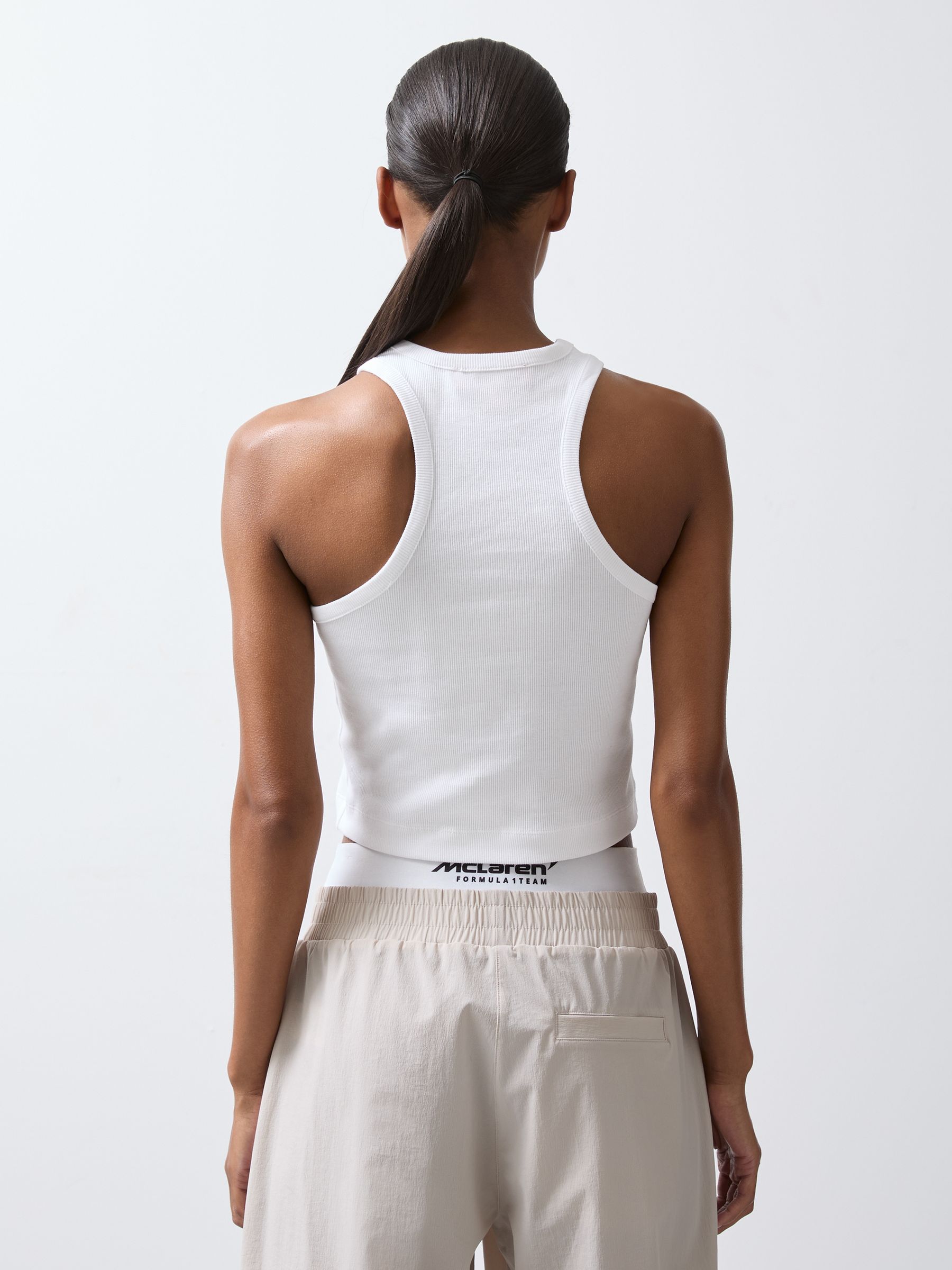 Cotton Logo Vest in White - Image 4 of 5