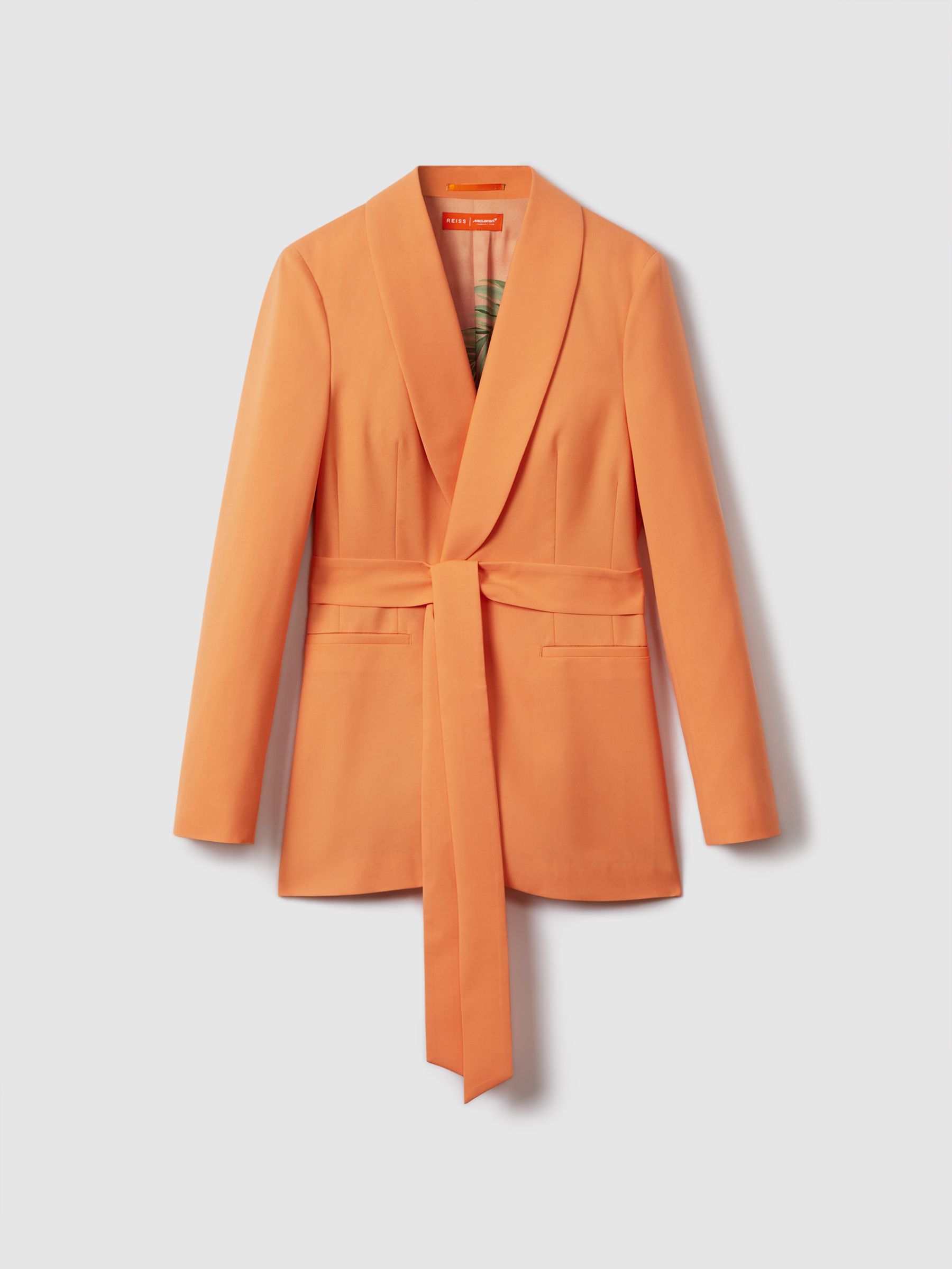 McLaren F1 Belted Single Breasted Blazer in Papaya - Image 2 of 8