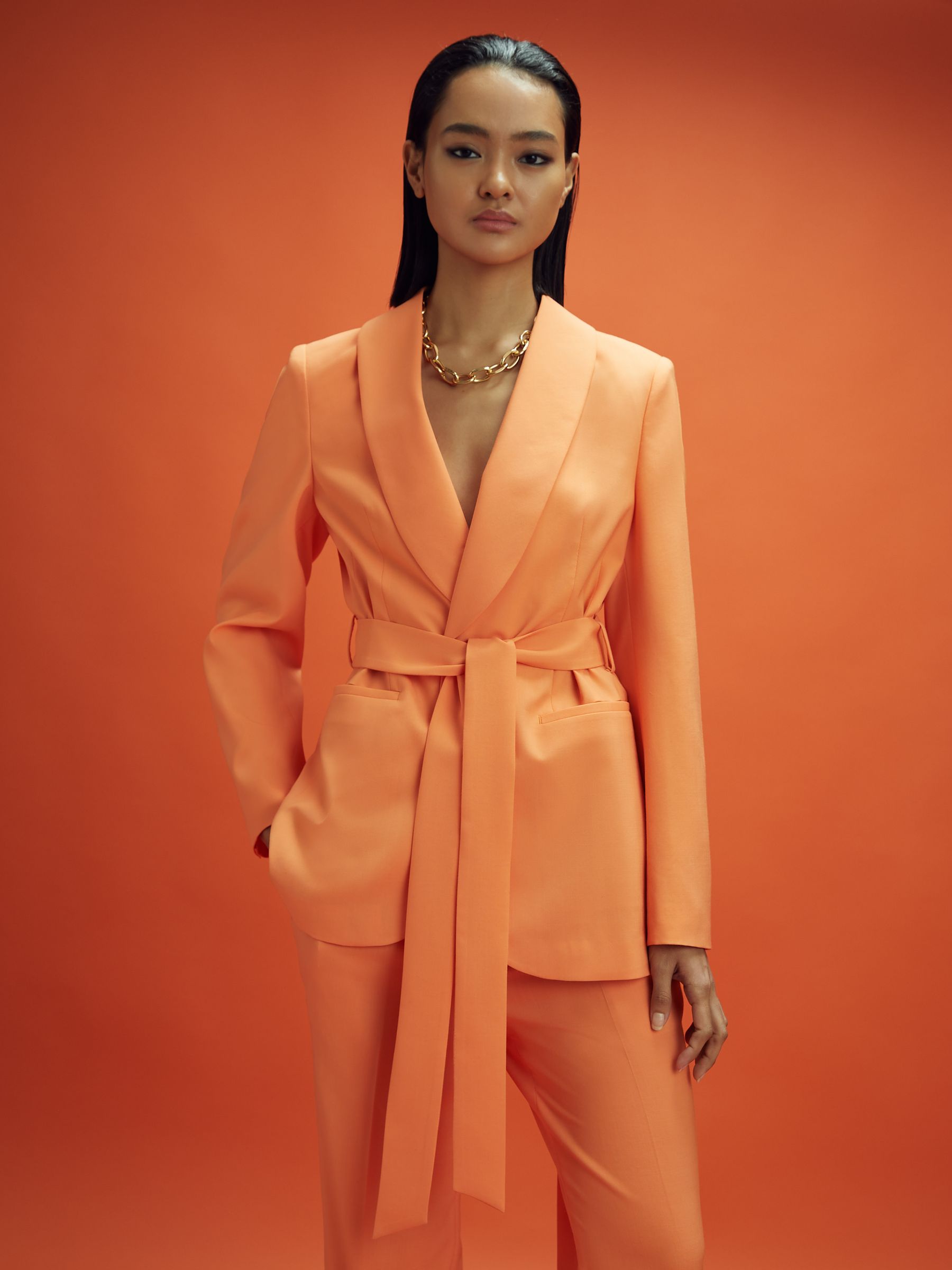 McLaren F1 Belted Single Breasted Blazer in Papaya - Image 3 of 8