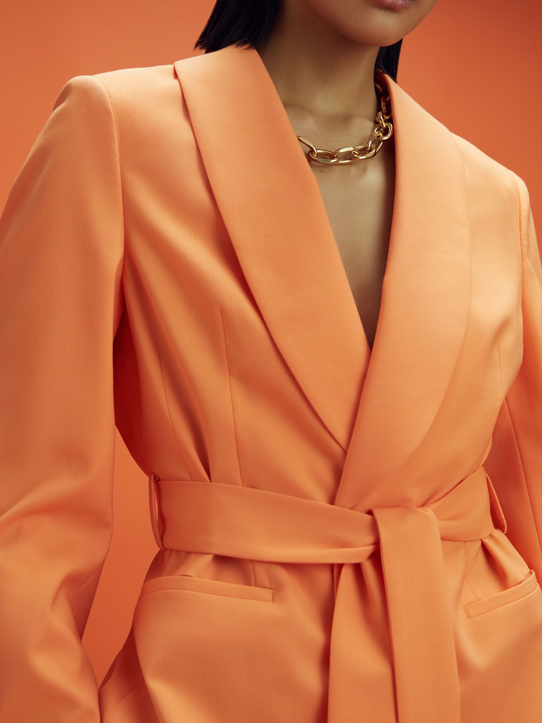 McLaren F1 Belted Single Breasted Blazer in Papaya - Image 4 of 8
