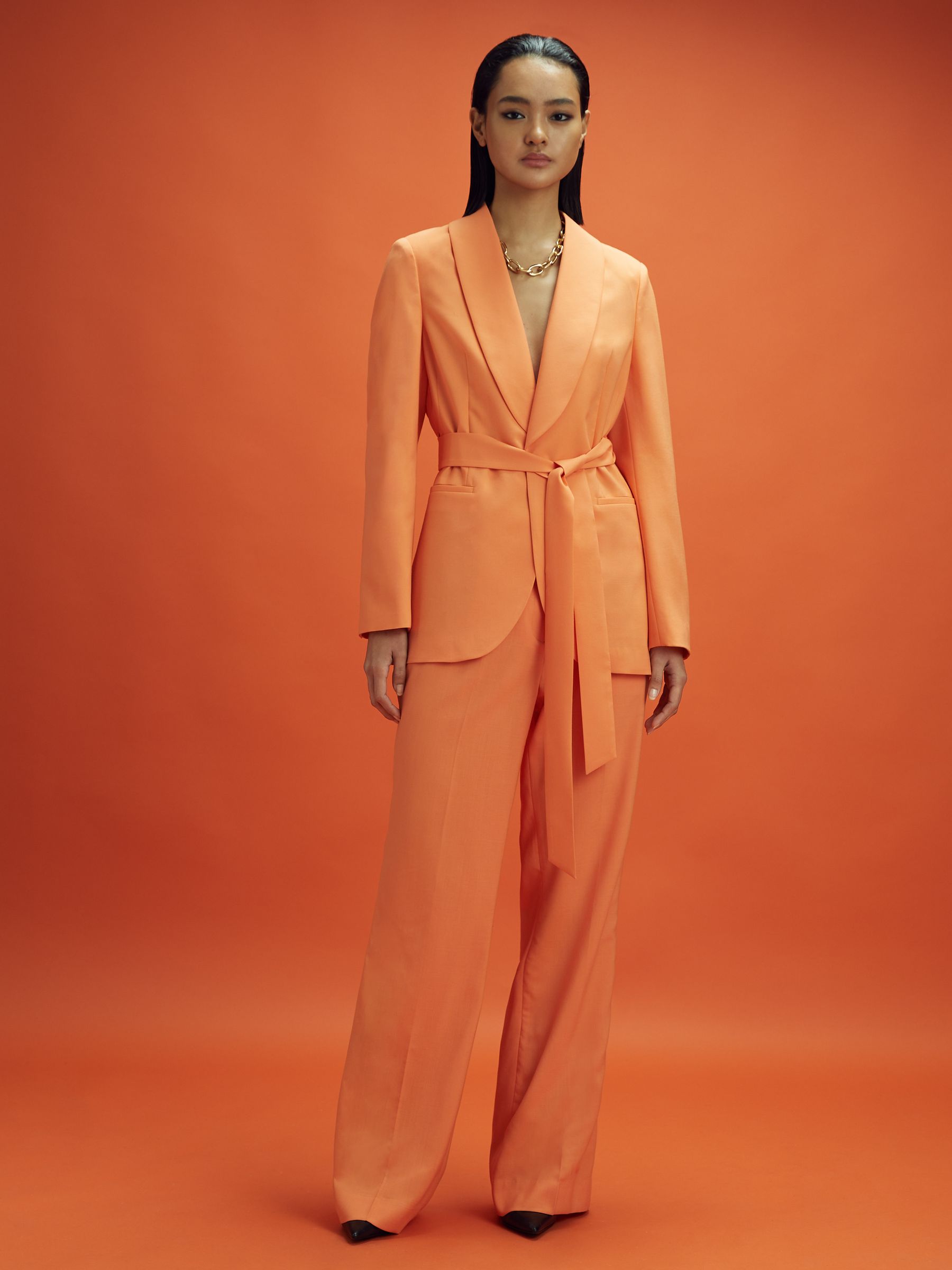 McLaren F1 Belted Single Breasted Blazer in Papaya - Image 6 of 8