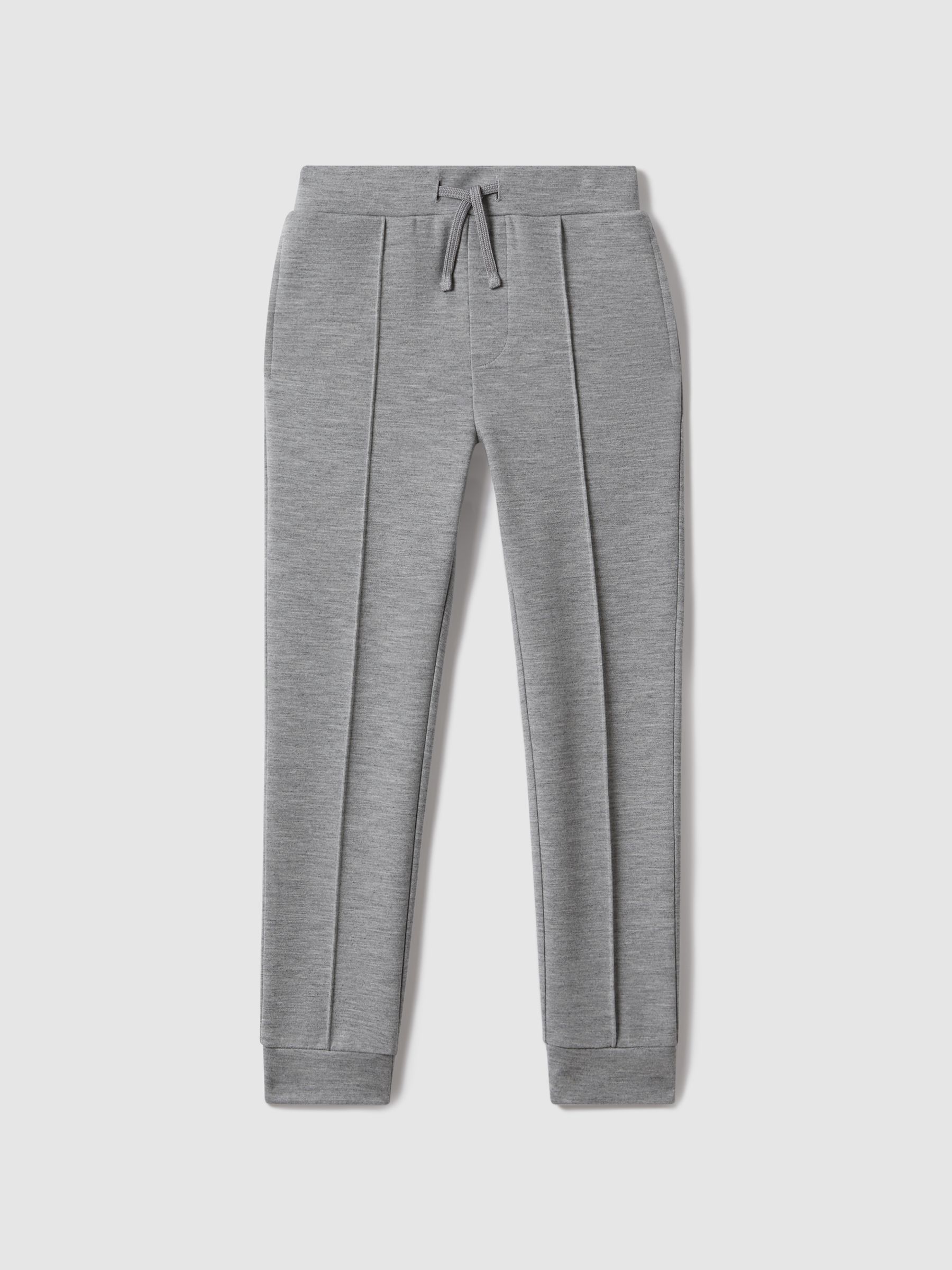 Teen jersey joggingbroek van interlockstof met trekkoord in zacht grijs - Afbeelding 1 van 6 Teen jersey joggingbroek van interlockstof met trekkoord in zacht grijs - Afbeelding 1 van 6