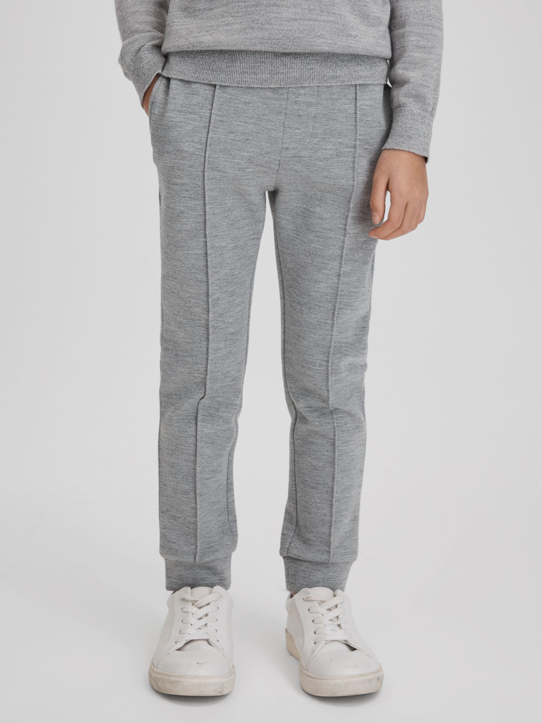 Teen jersey joggingbroek van interlockstof met trekkoord in zacht grijs - Afbeelding 2 van 6 Teen jersey joggingbroek van interlockstof met trekkoord in zacht grijs - Afbeelding 2 van 6